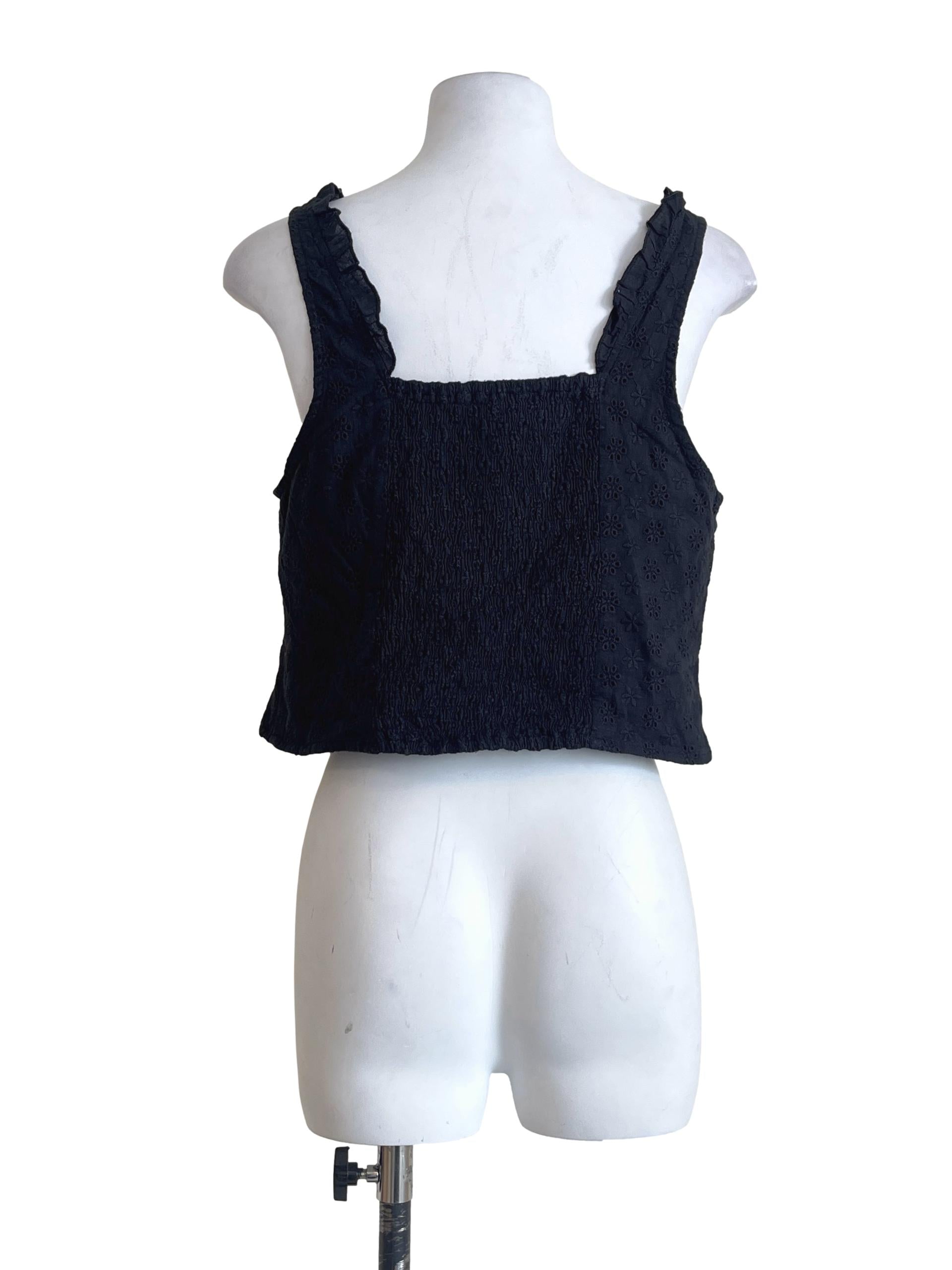 Onyx Black Square Sleeveless Top TTR