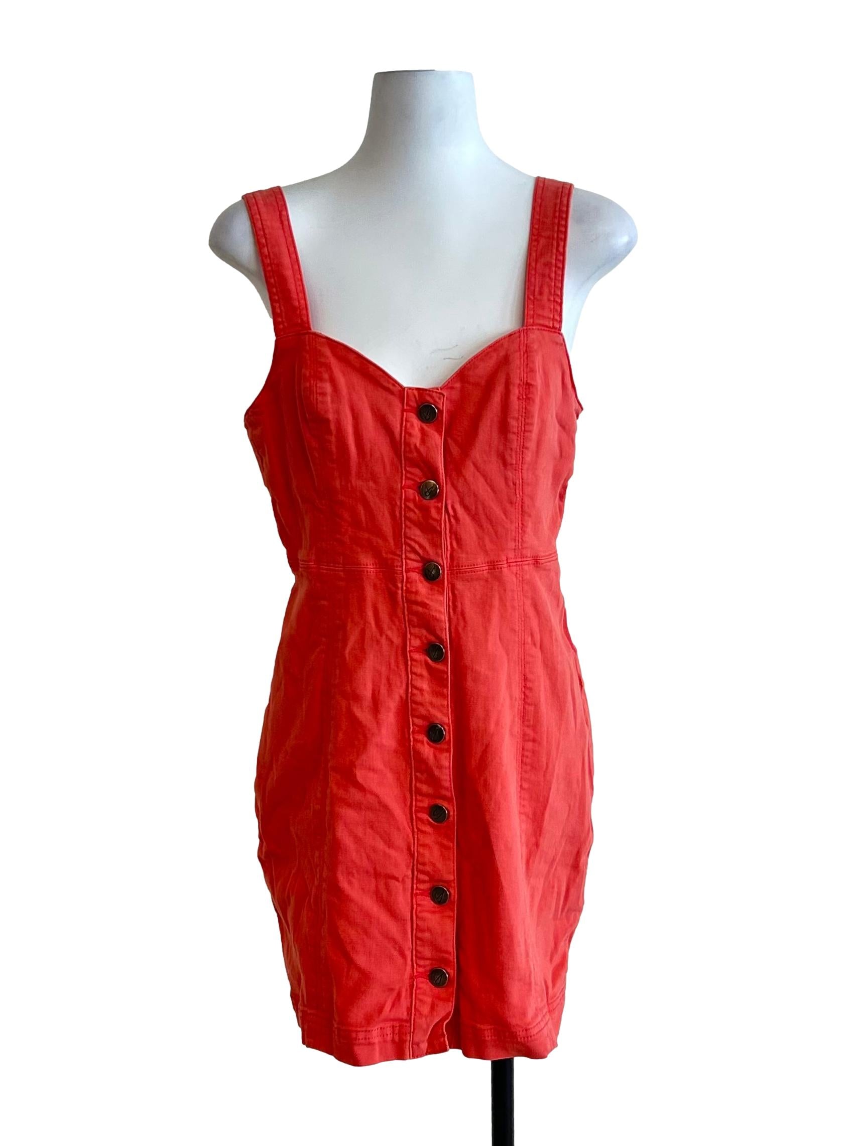 Strawberry Pink Denim Mini Dress