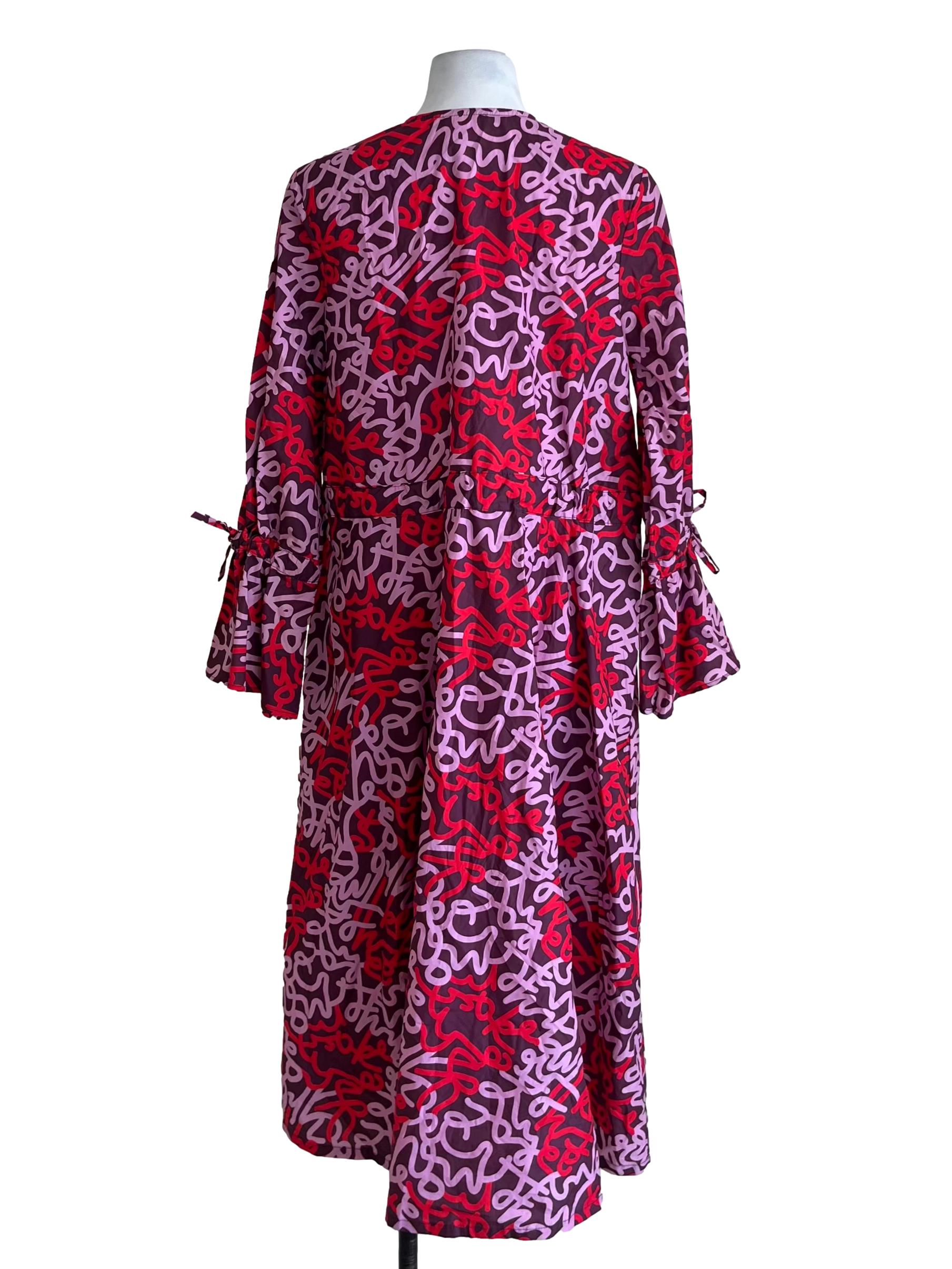 Grape Purple Abstract Wrap Dress
