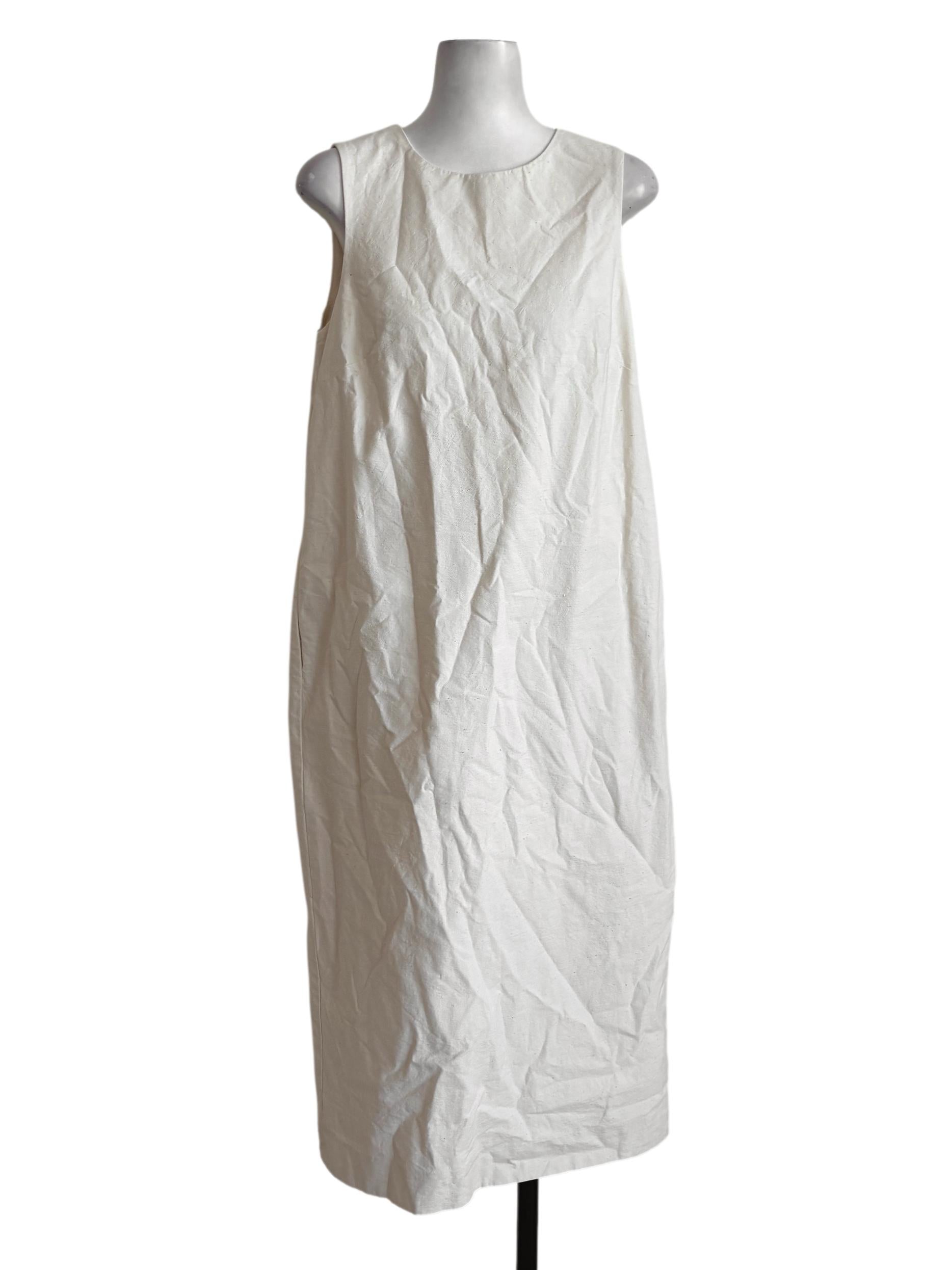 Cream Cotton Shift Dress