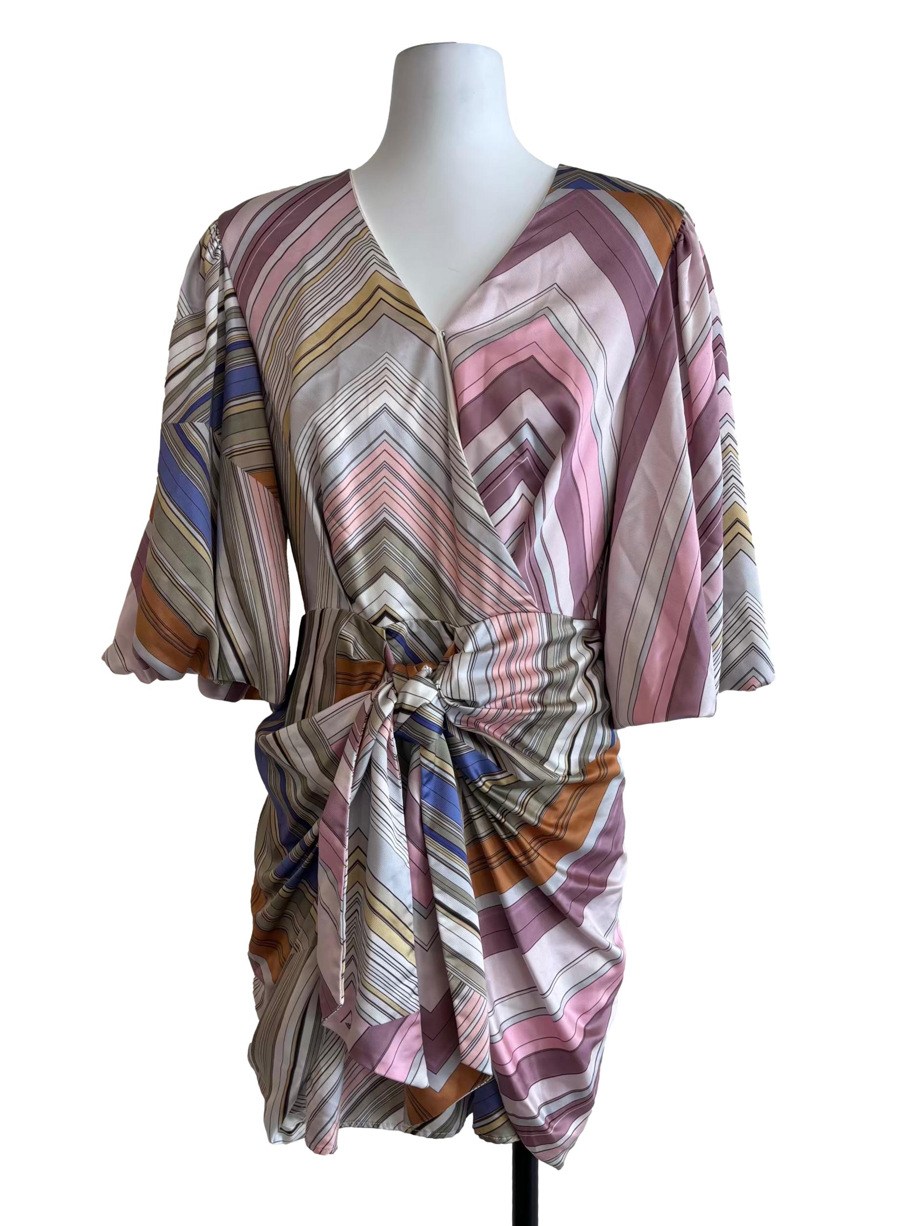 Pastel Multi Coloured Wrap Dress