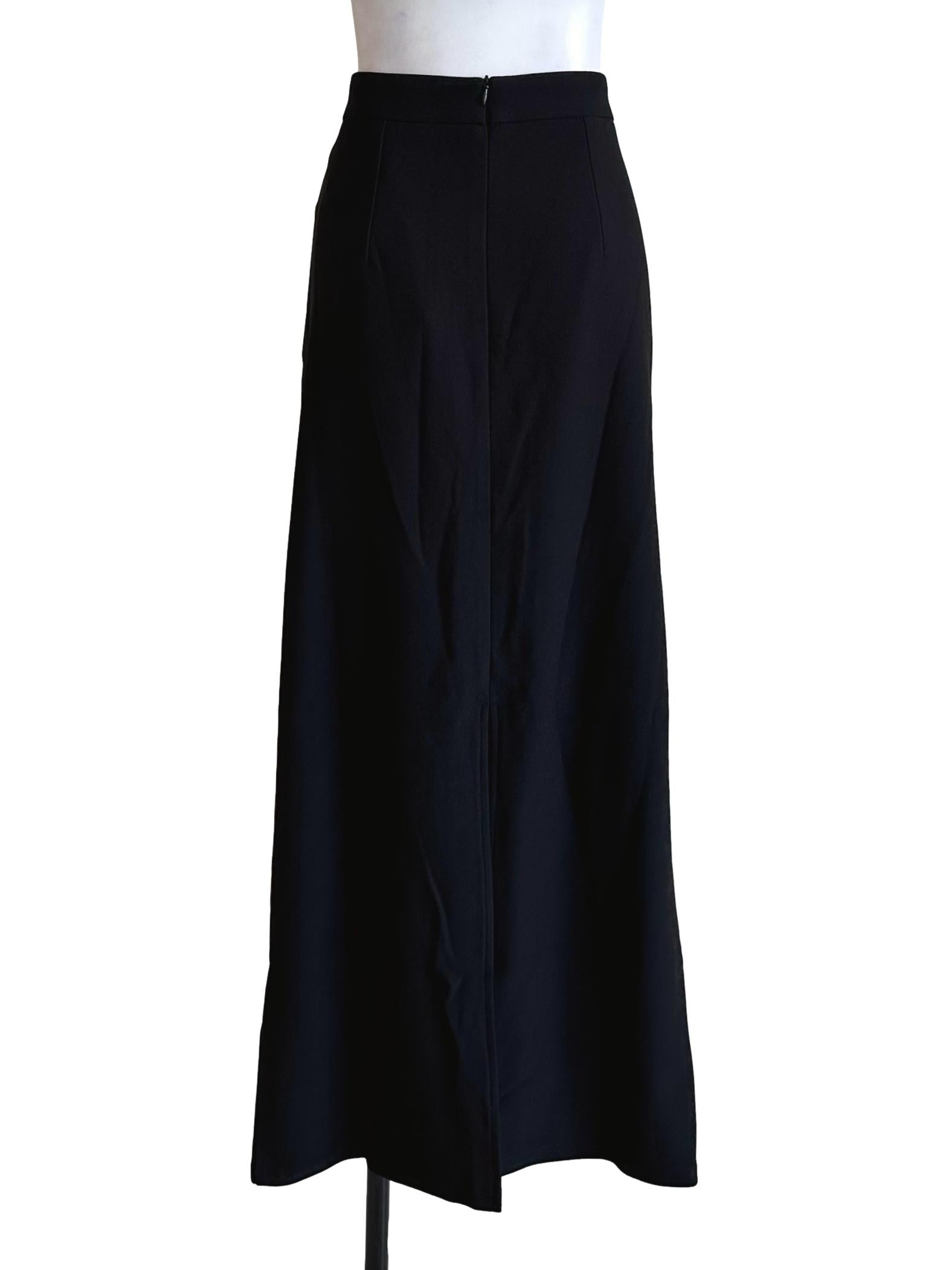 Black Texture Long Skirt