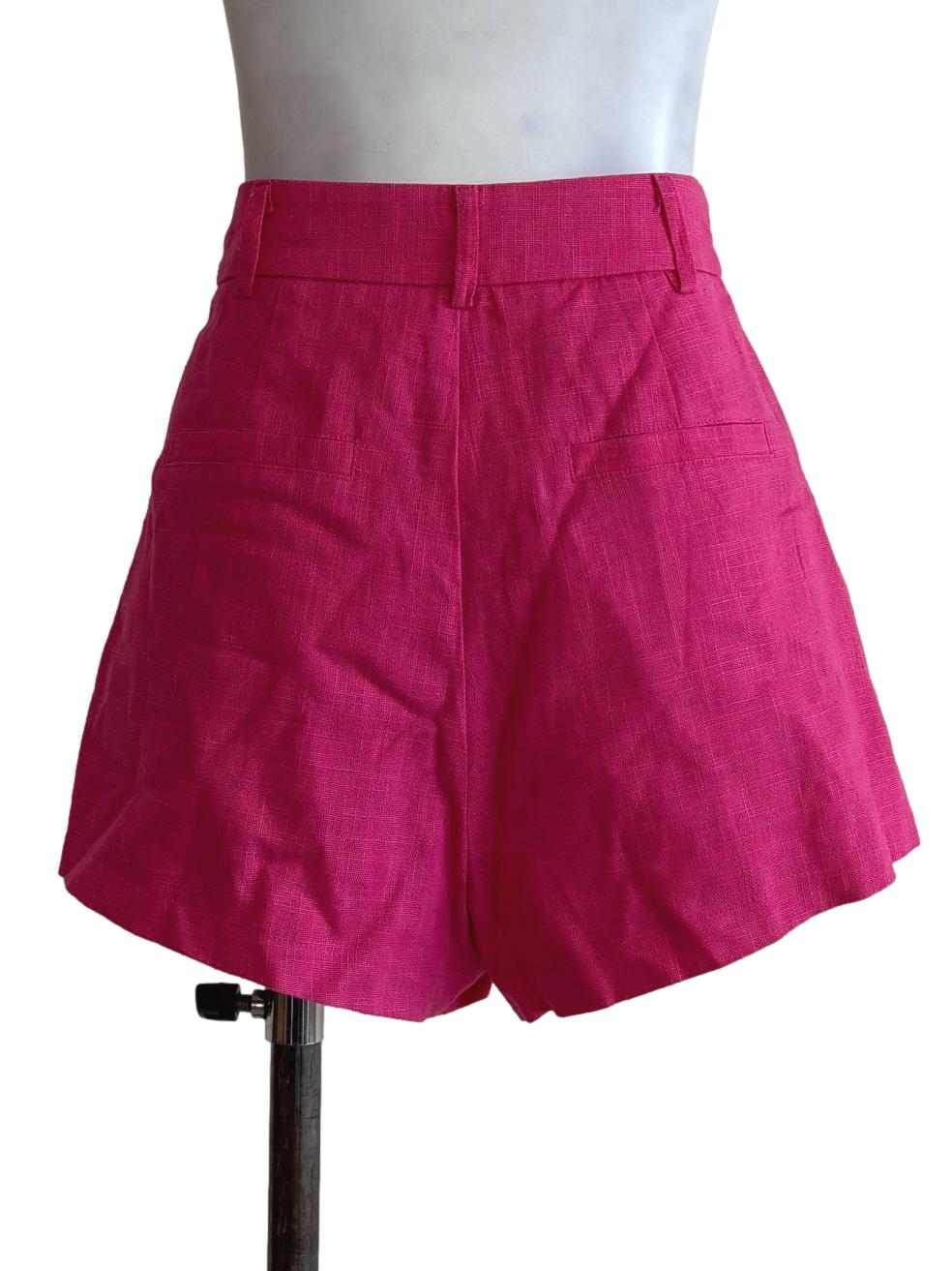 Hot Pink Linen Shorts