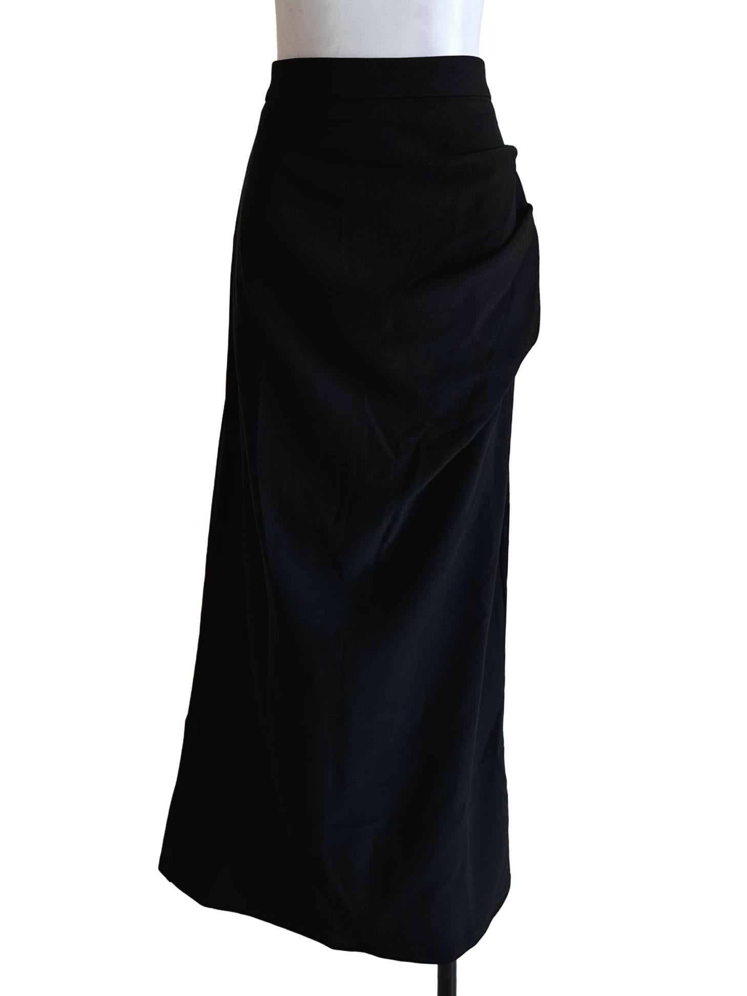 Black Texture Long Skirt
