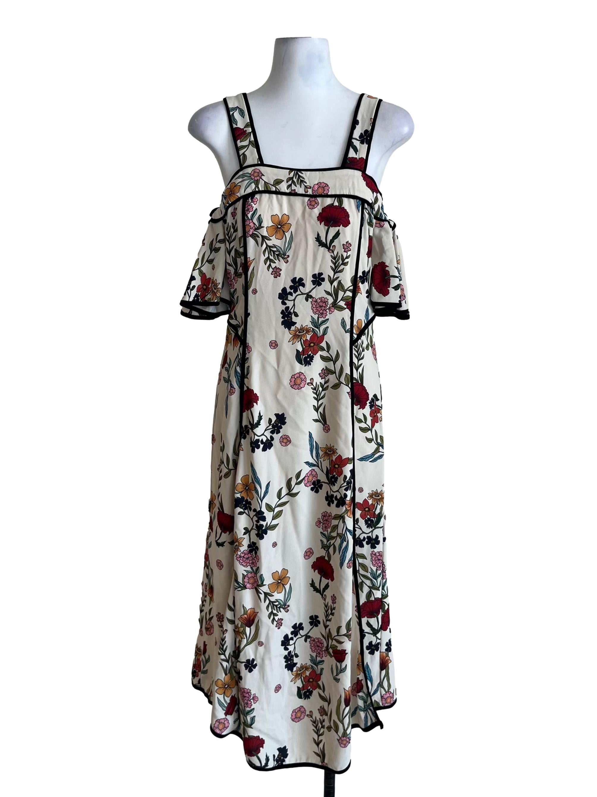 Cream White Floral Sheath Dress