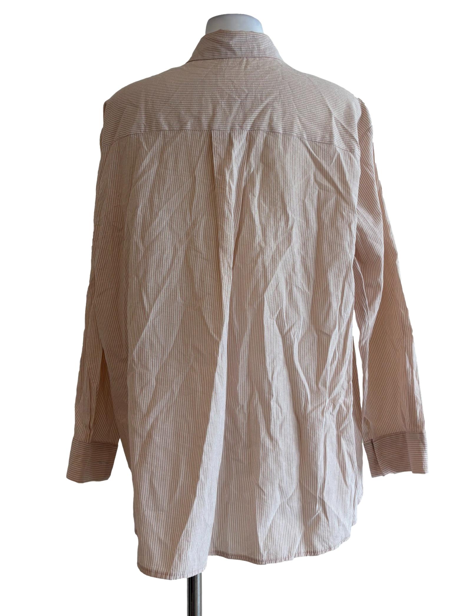 Peach Striped Button Shirt