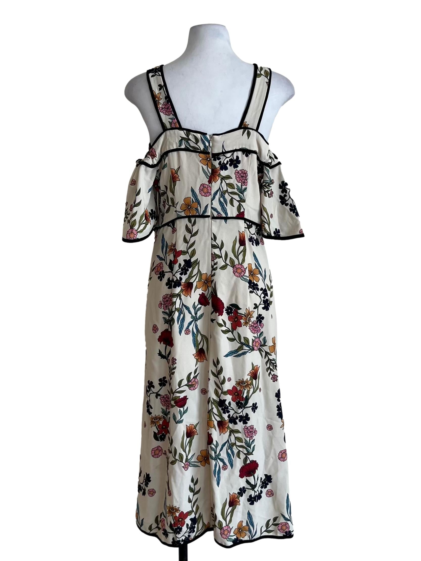Cream White Floral Sheath Dress