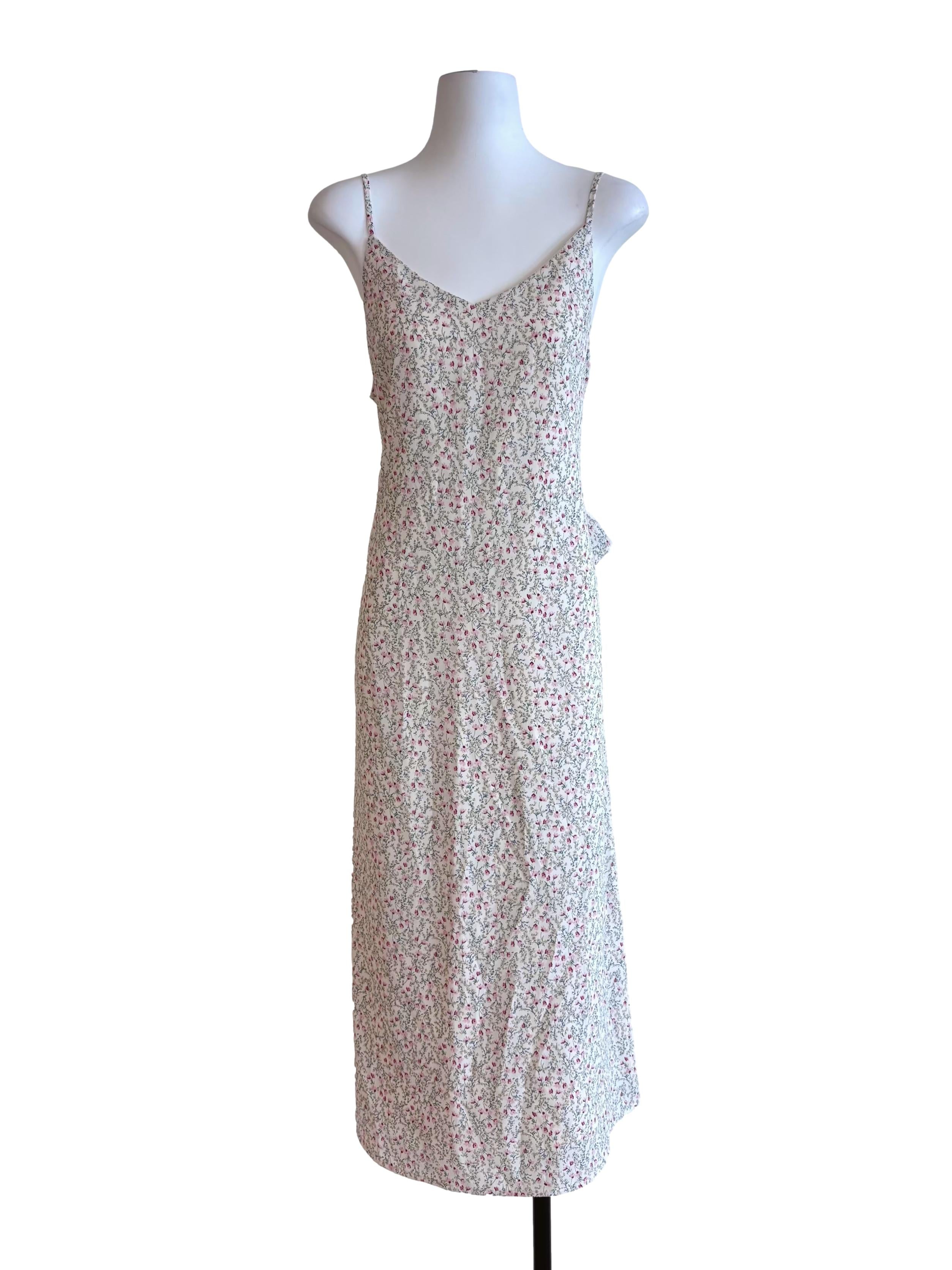 Cream Floral Tie Back Dress