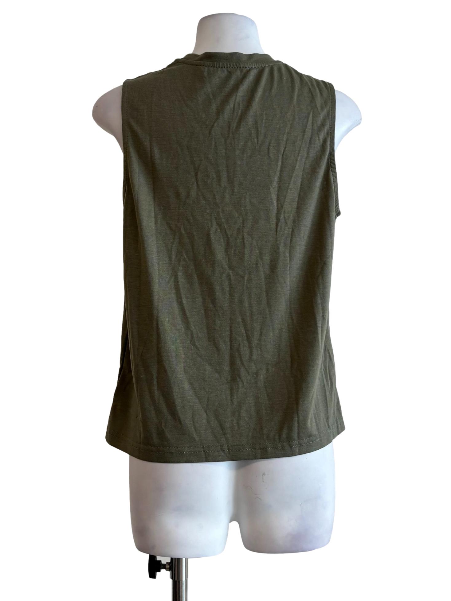 Hunter Green Round Neck Sleeveless Top