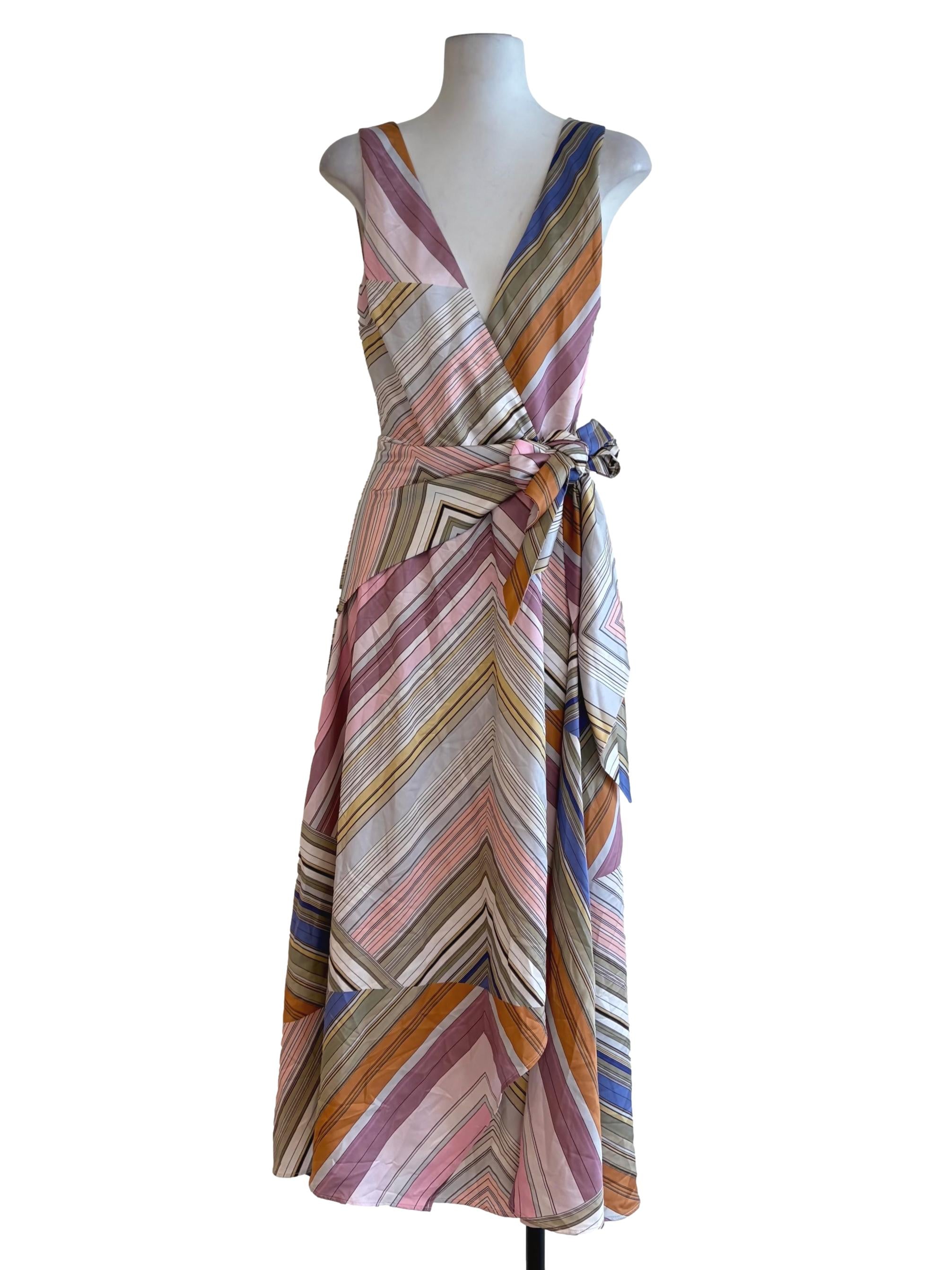 Daisy White Colourful Pattern Sleeveless Dress