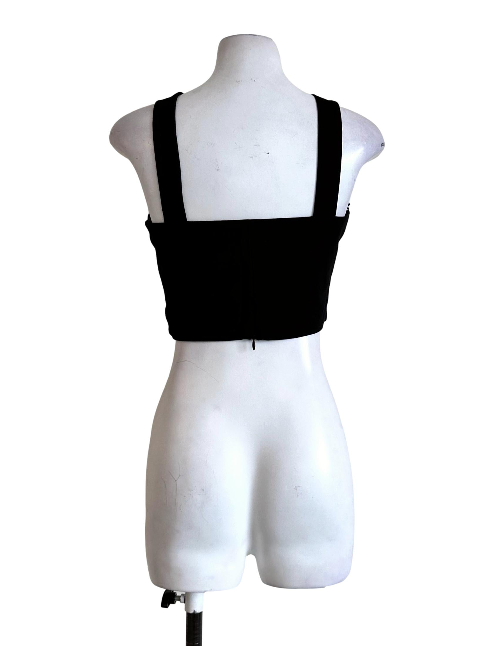 Black Padded Halter Crop Top