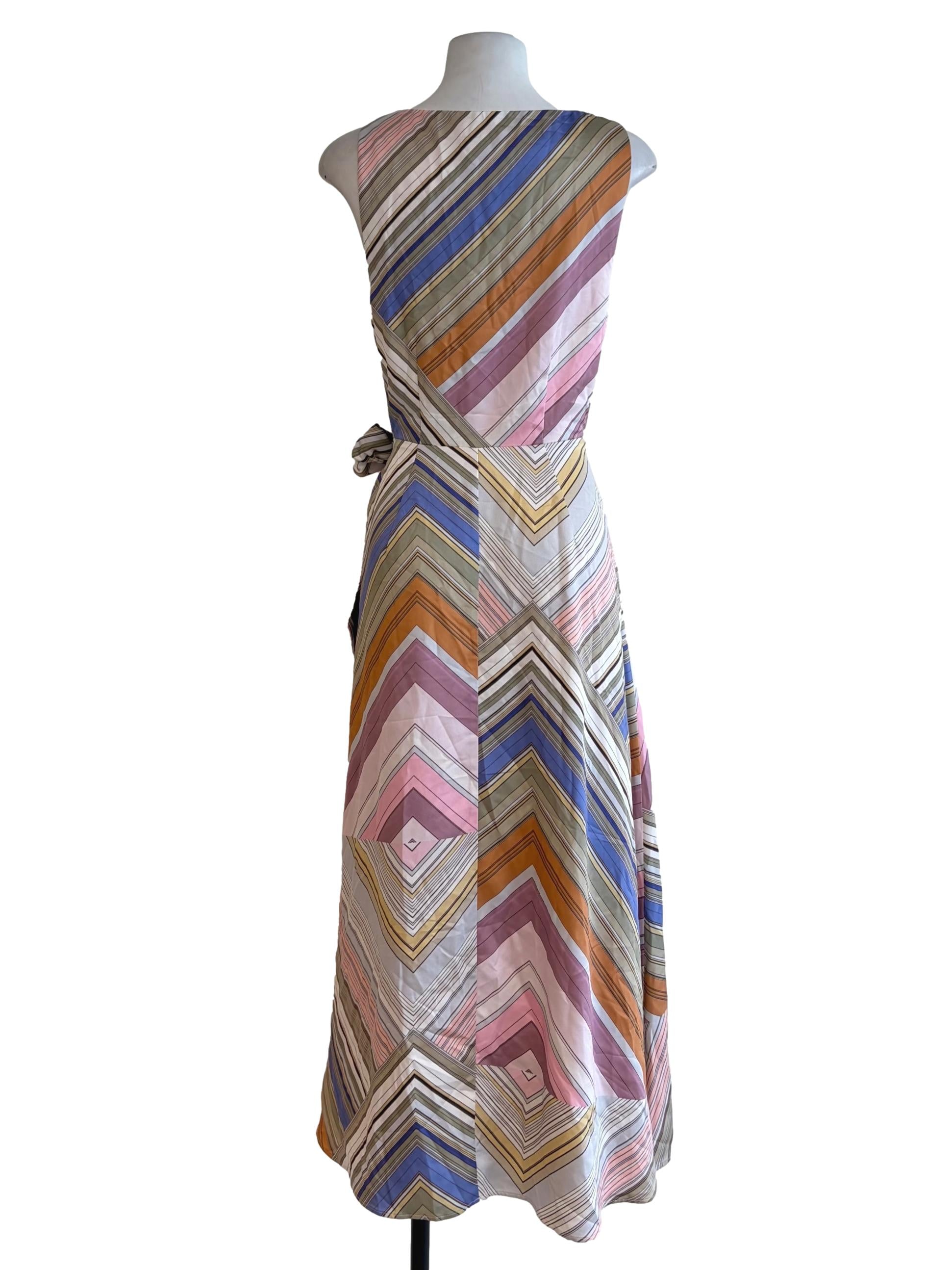 Daisy White Colourful Pattern Sleeveless Dress
