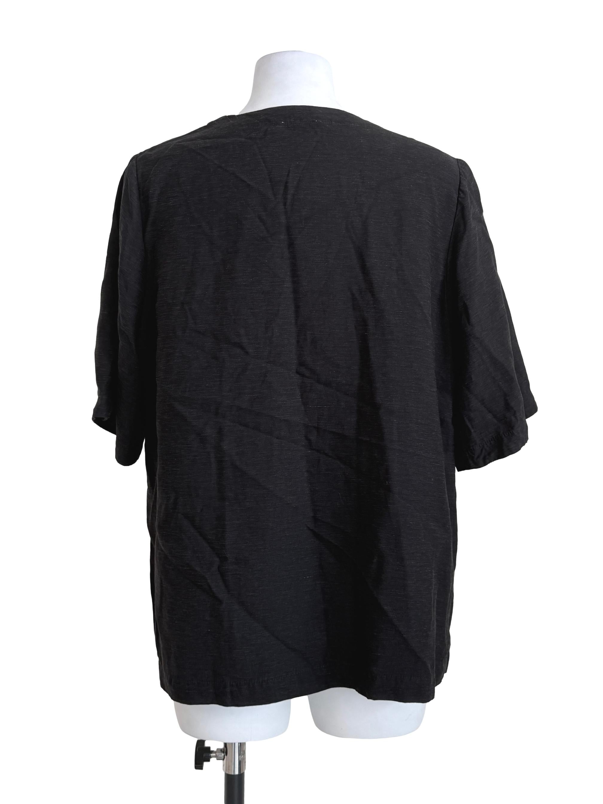 Black Linen Overshirt OSN