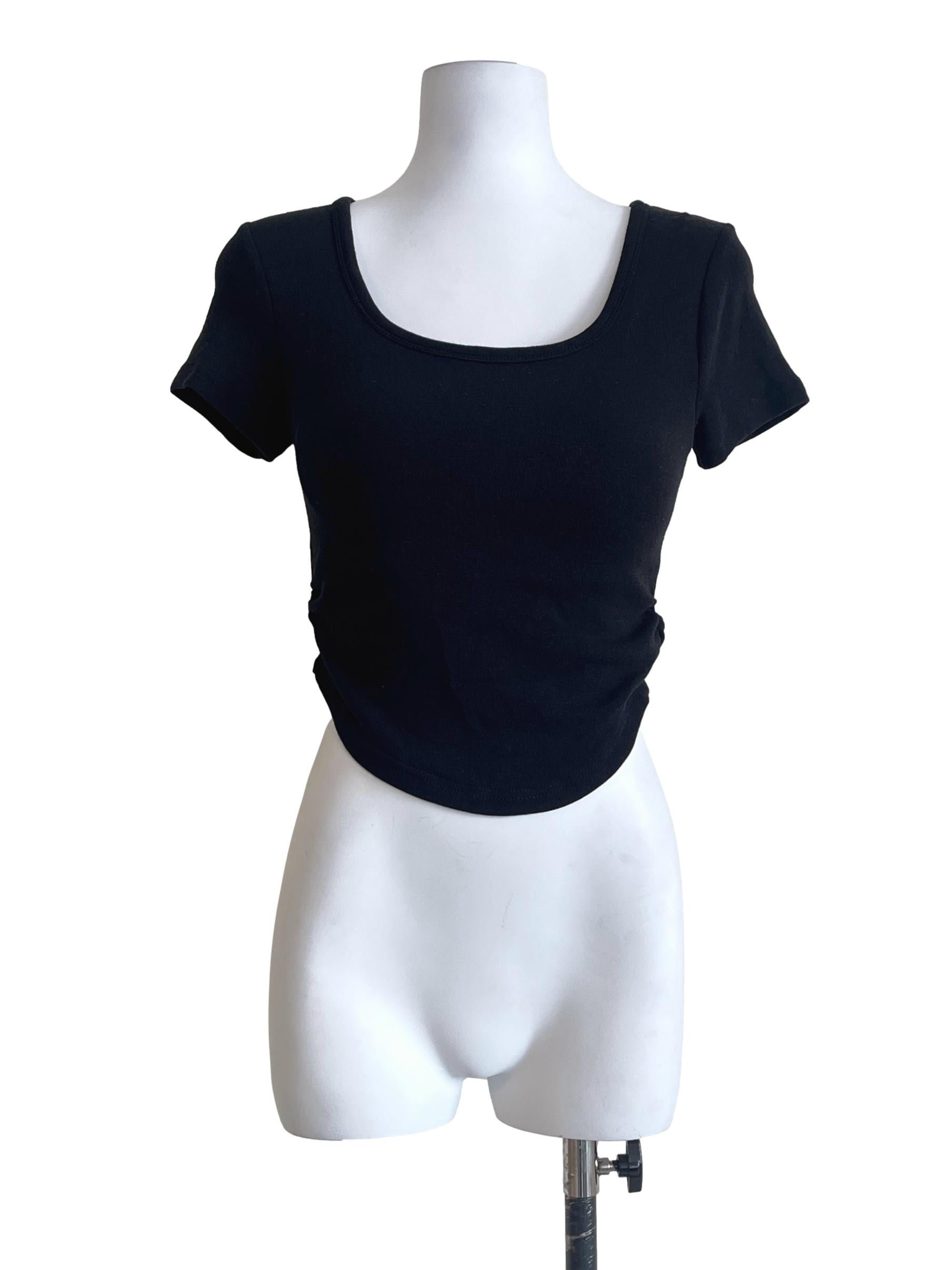 Pitch Black Scoop Short Sleeve Top
