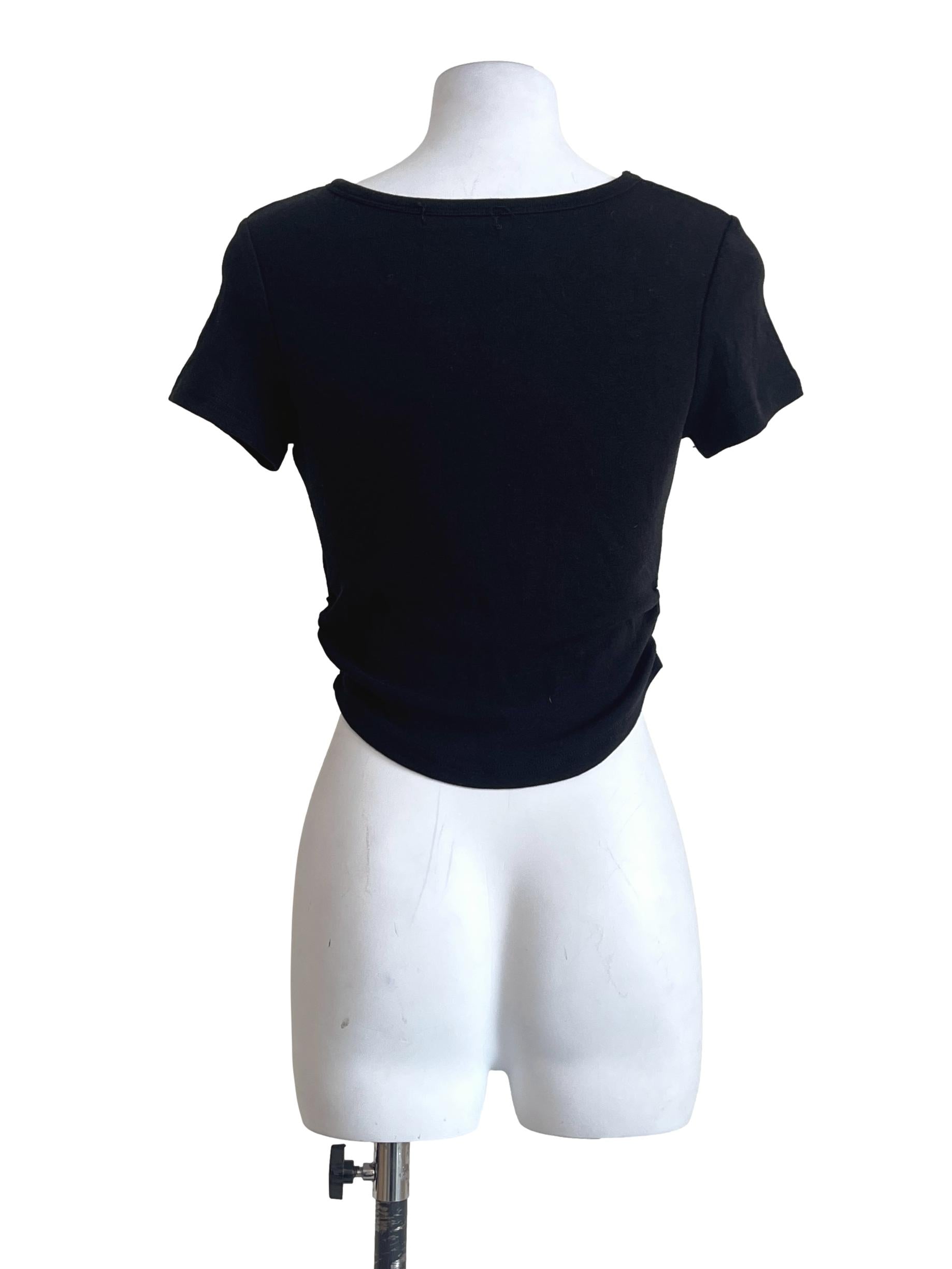 Pitch Black Scoop Short Sleeve Top