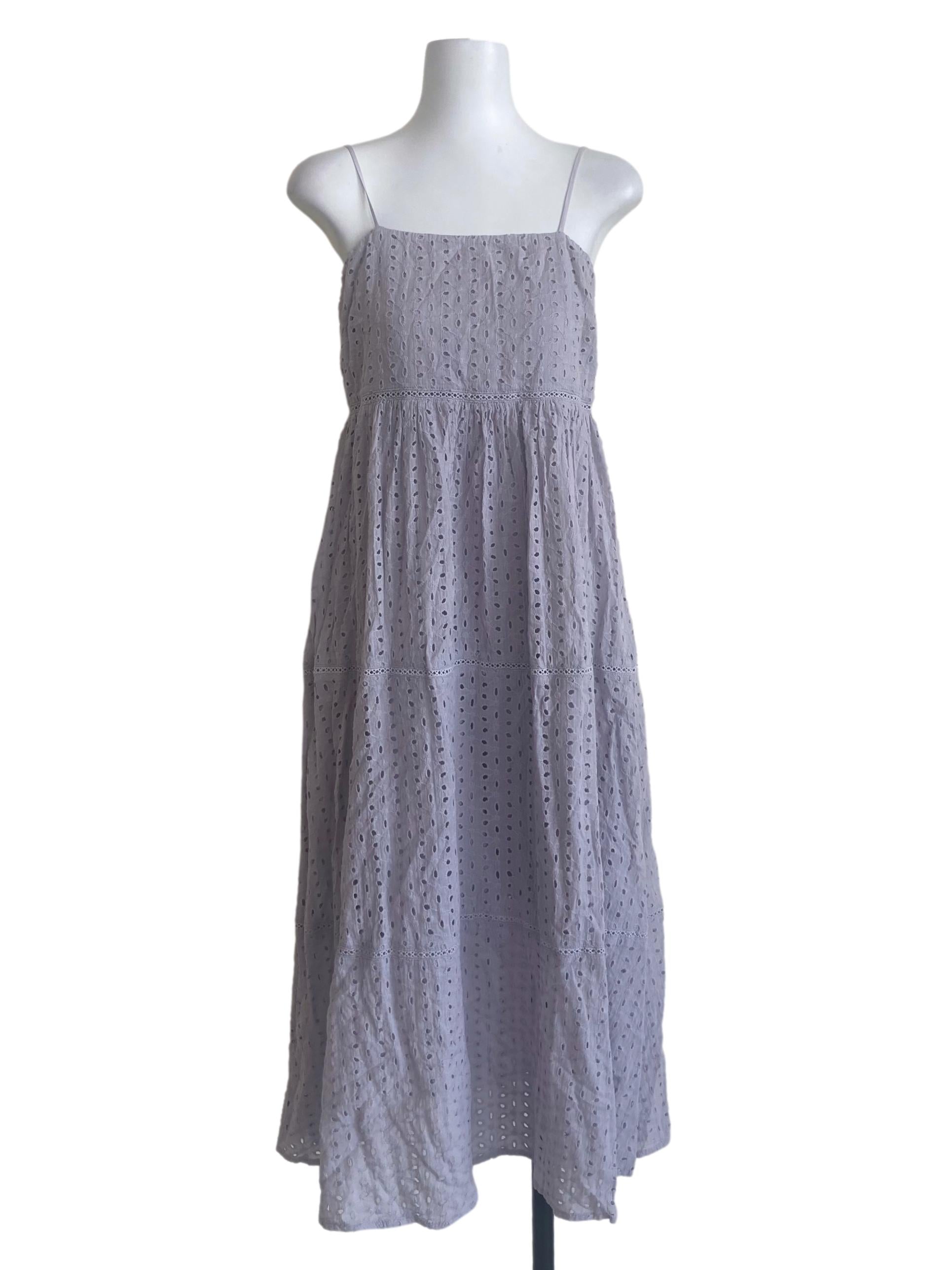 Purple Embroidery Layered Dress