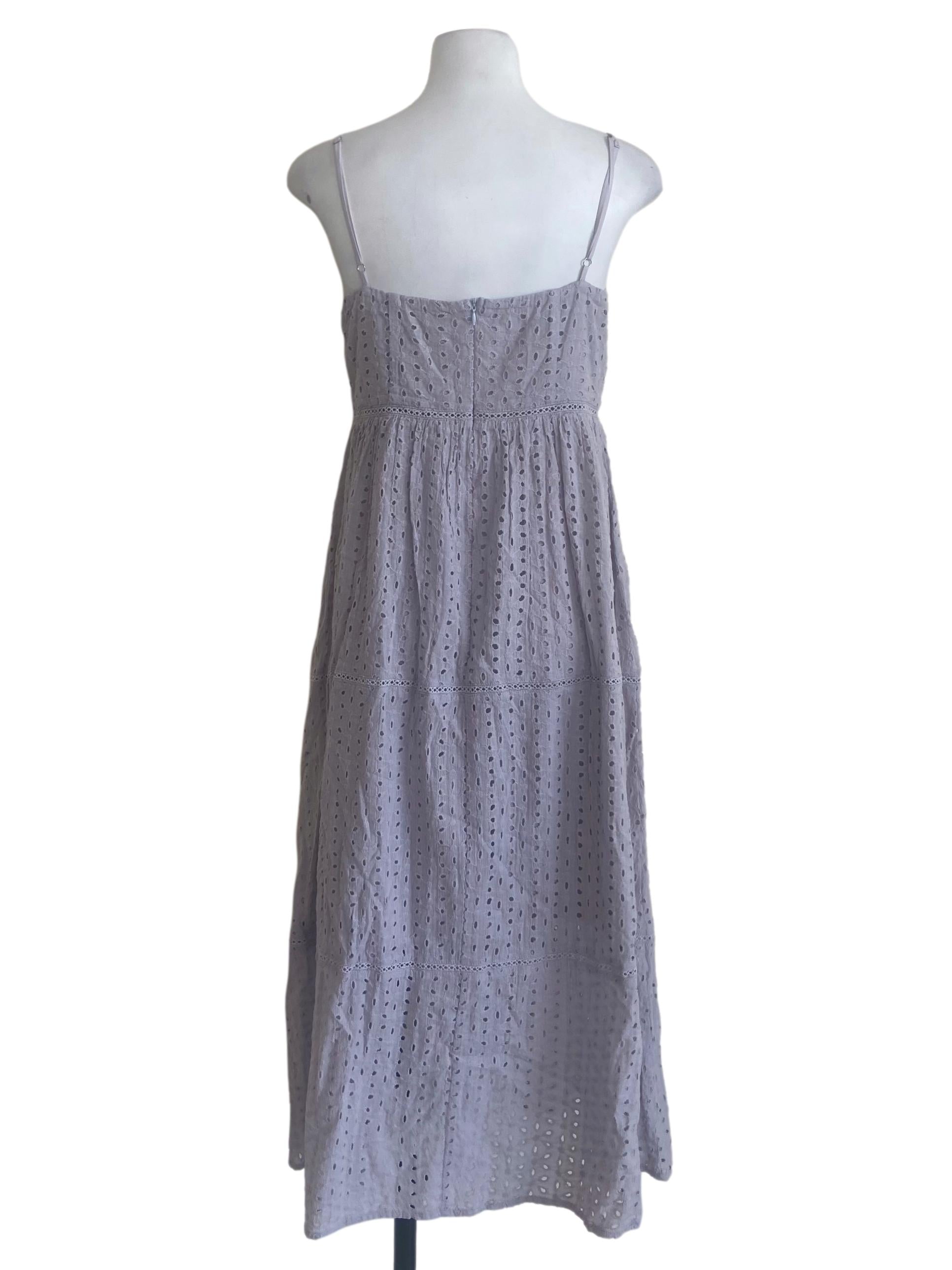 Purple Embroidery Layered Dress