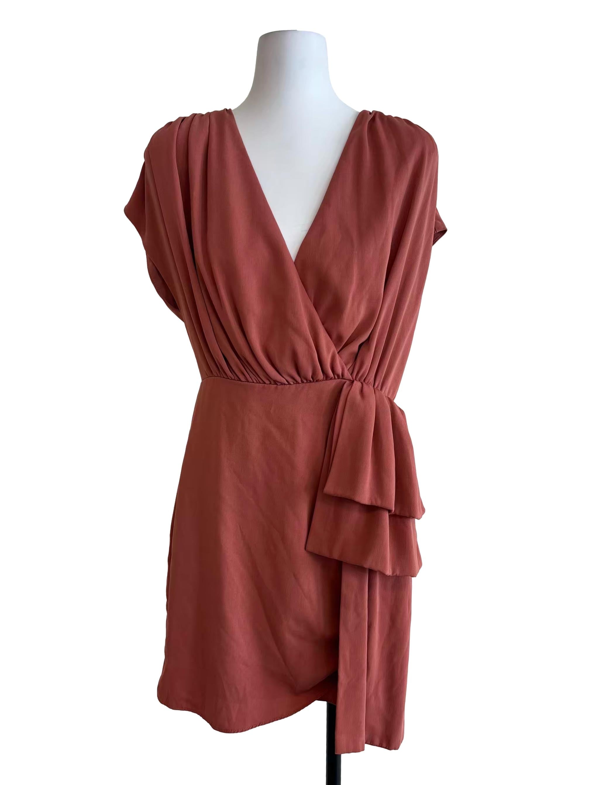 Terracotta Orange Drape Dress