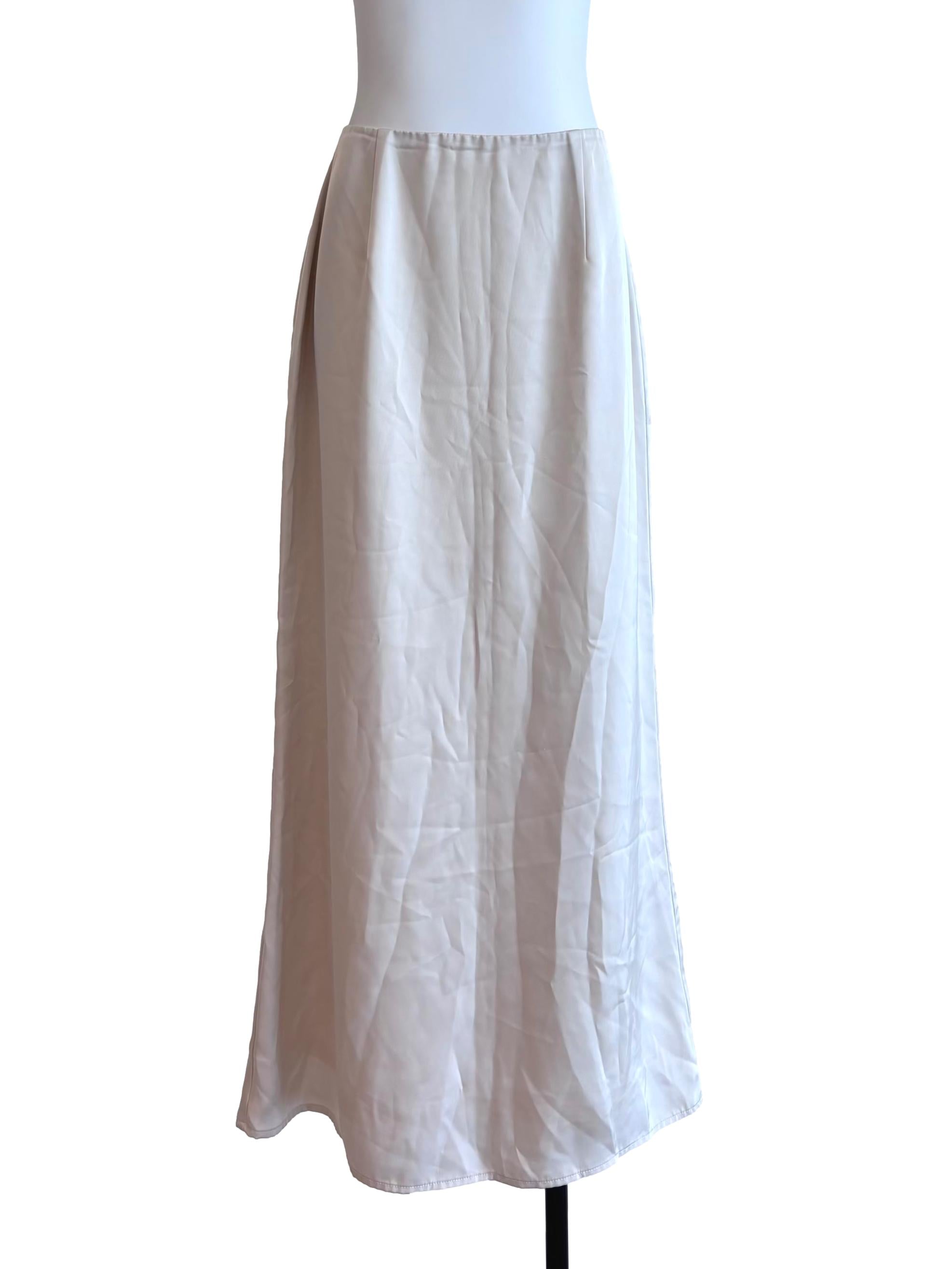 Champagne Satin Maxi Skirt