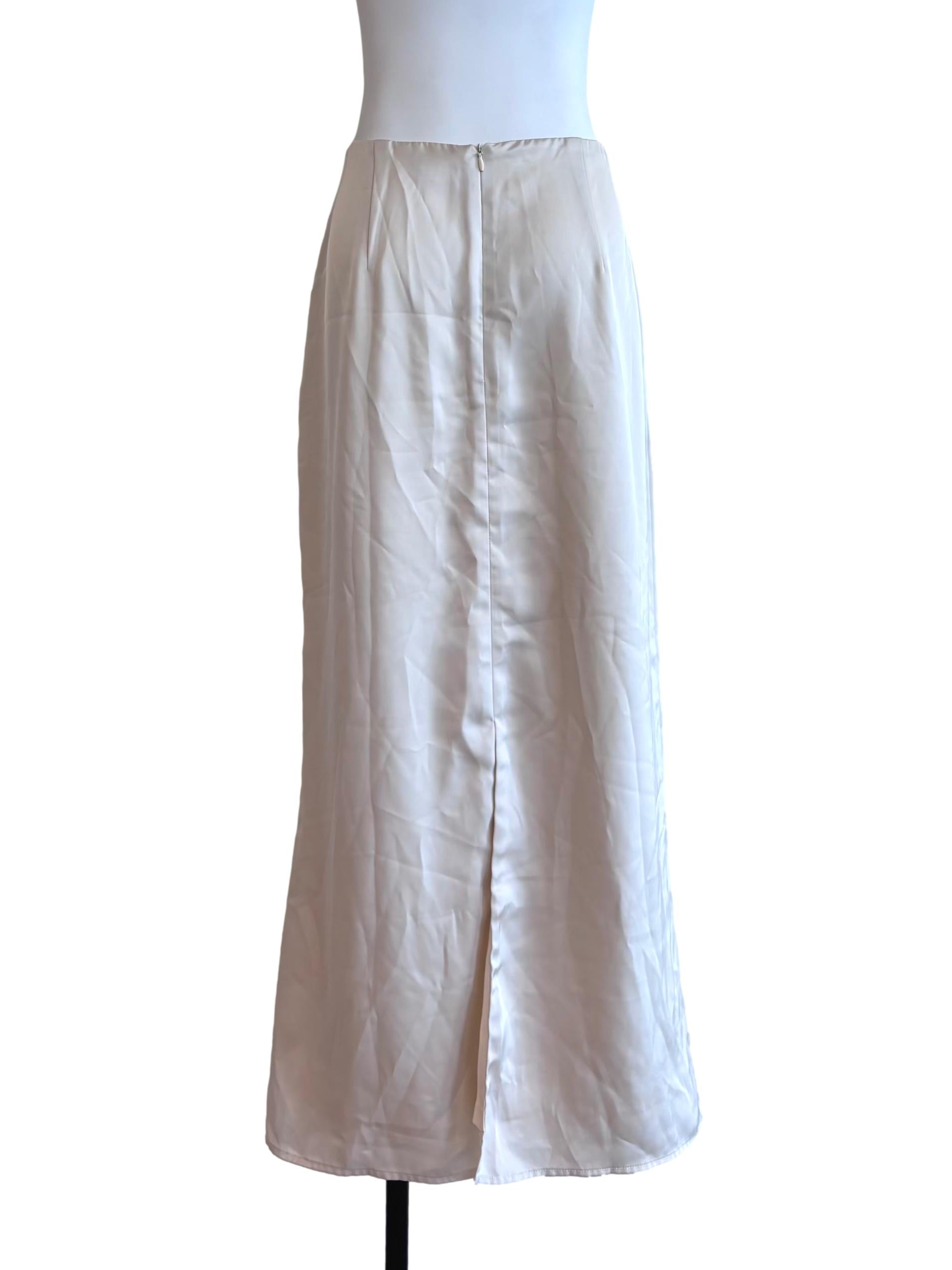 Champagne Satin Maxi Skirt