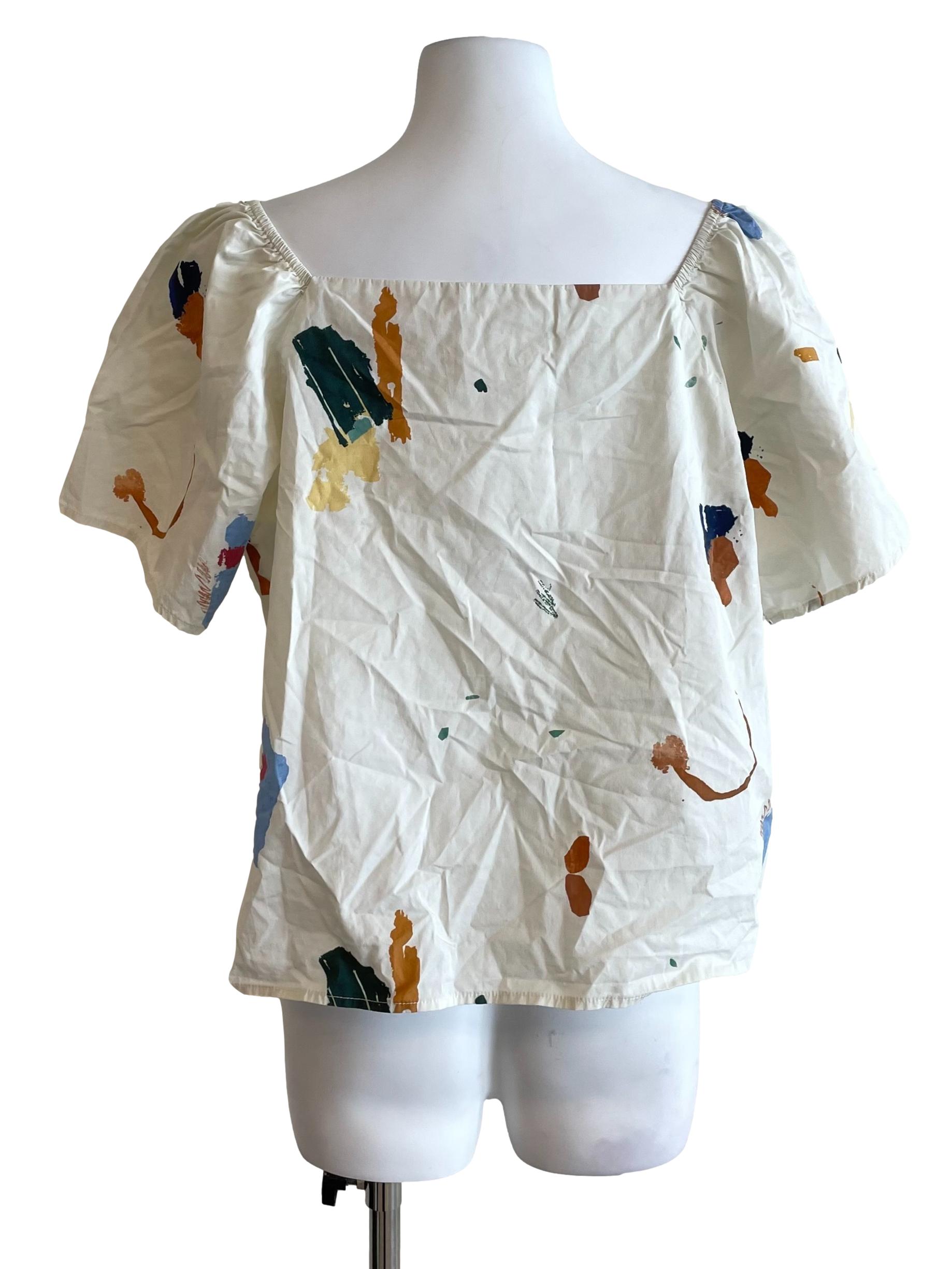 Buttermilk Painting Puff Sleeves Top OSN