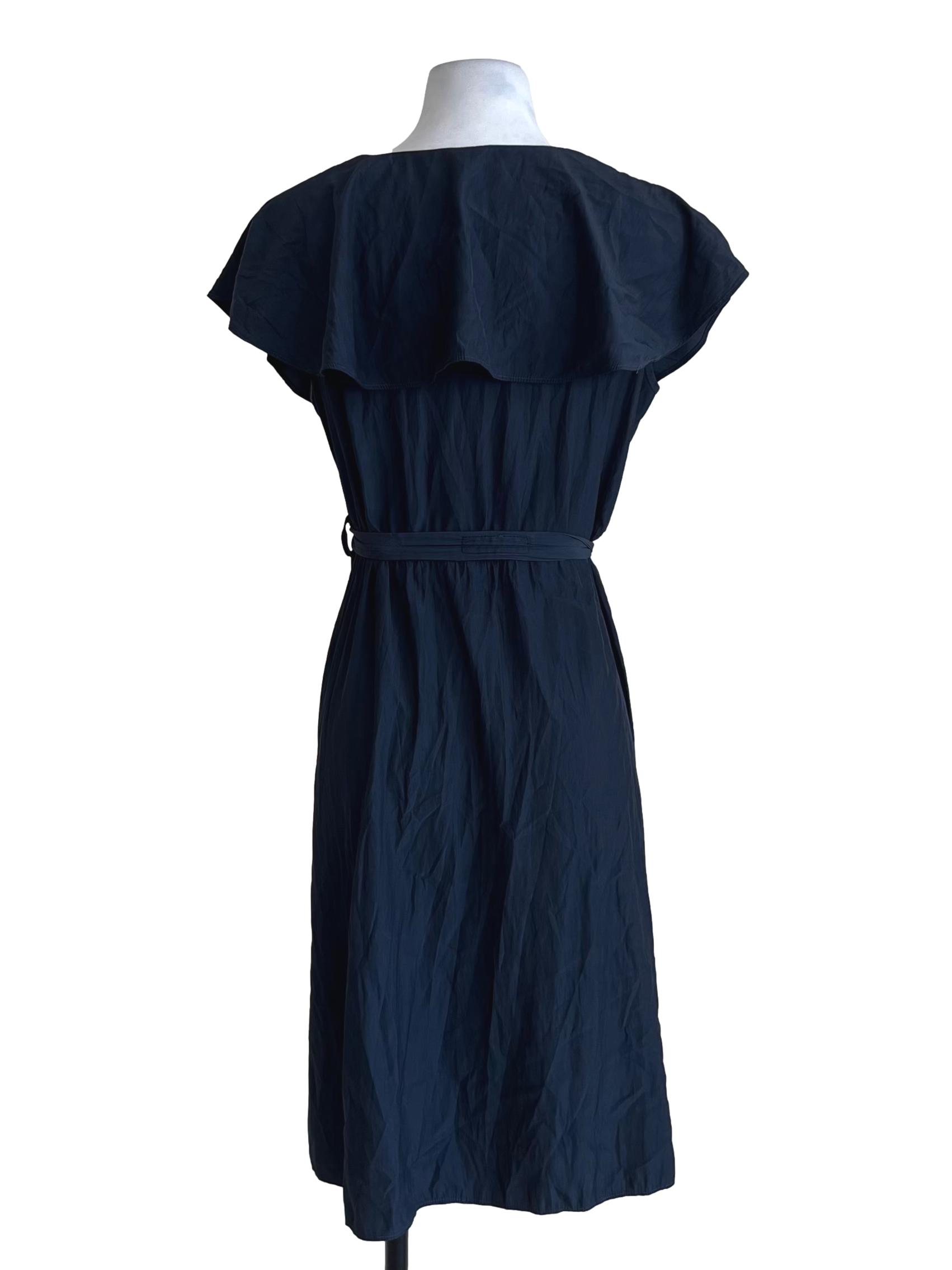 Peacock Blue V-Neckline A-Line Dress