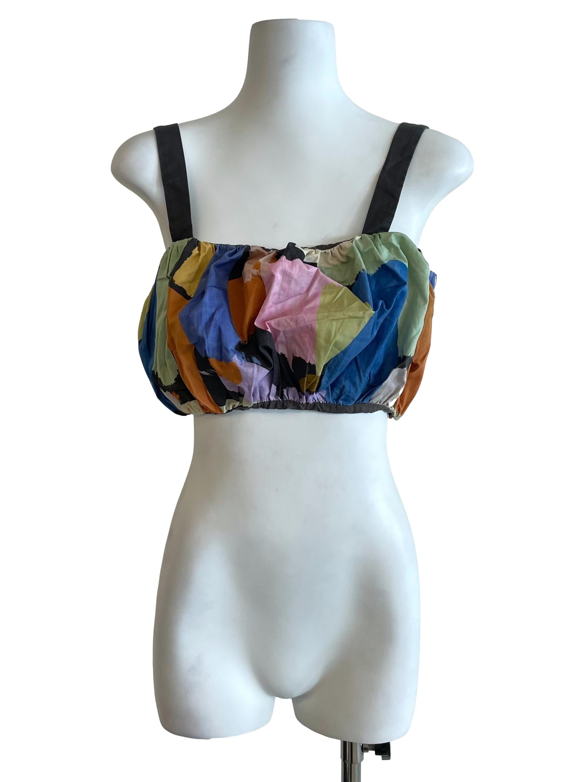 Grey Painting Pegged Tube Top OSN