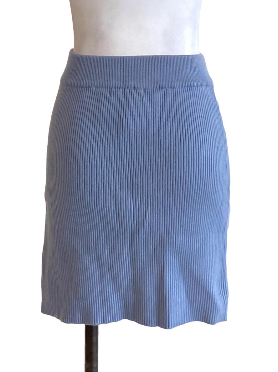 Cornflower Blue Knitted High Waisted Fit Mini Skirt