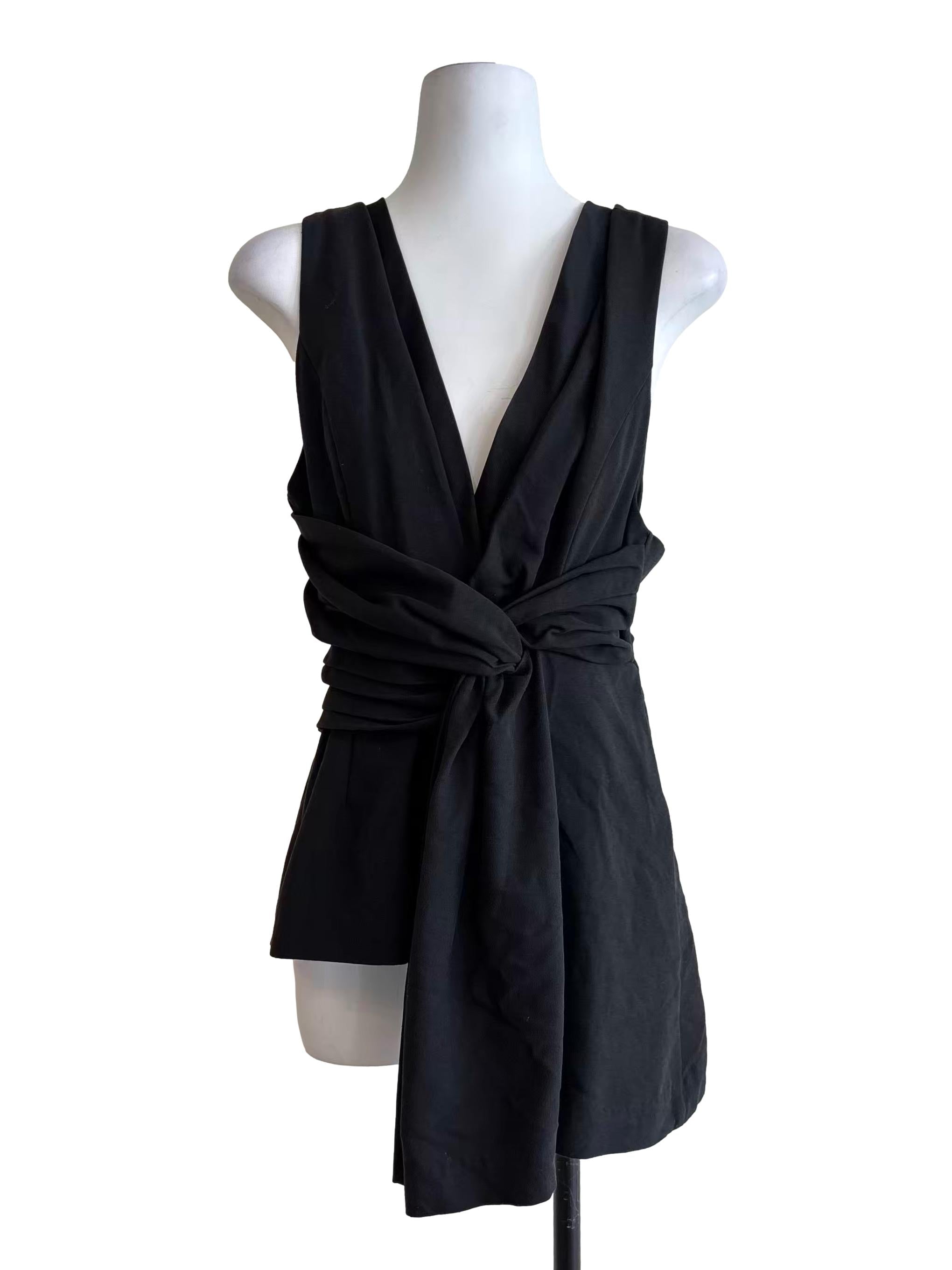 Jet Black Drape Top