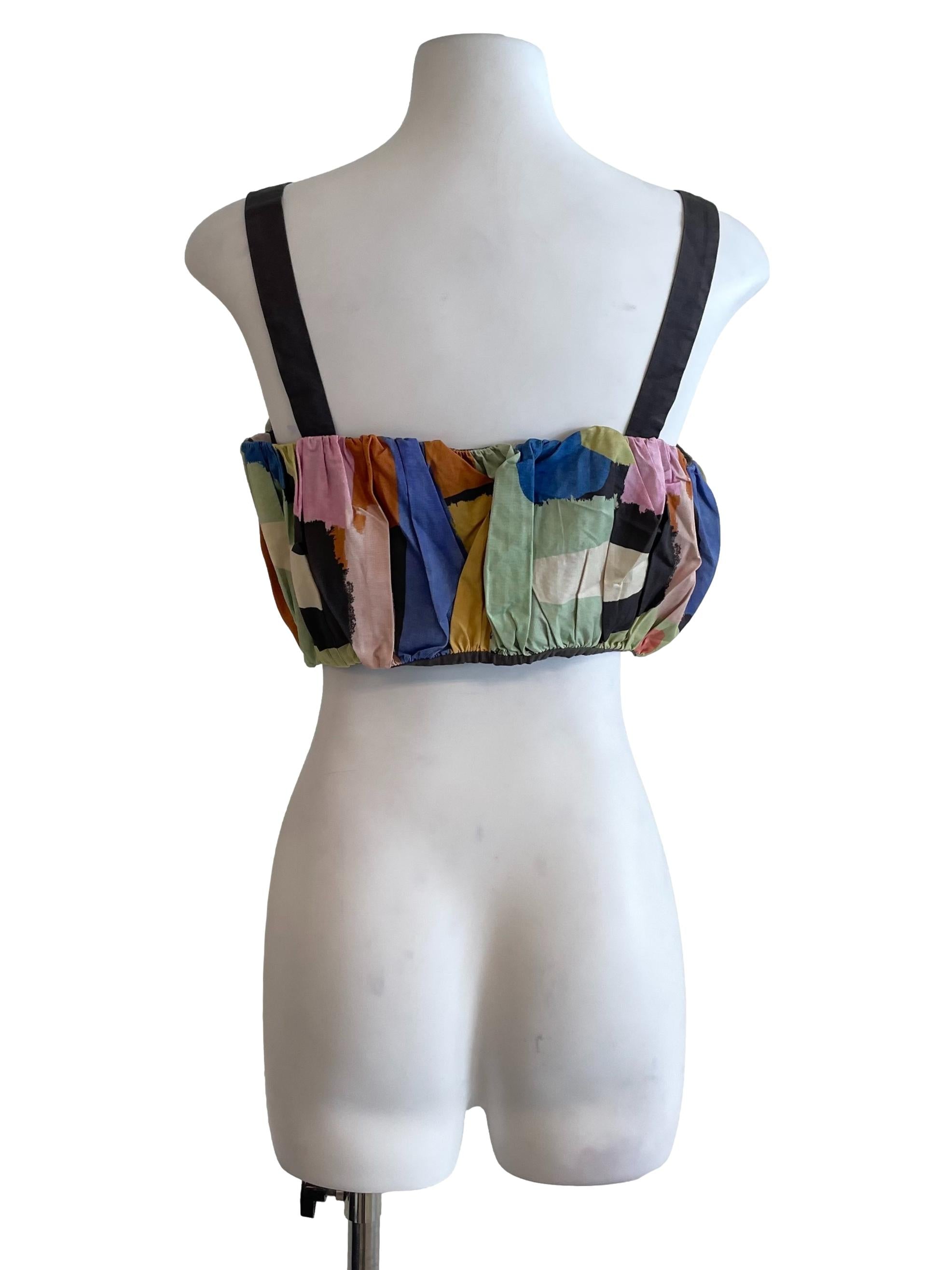 Grey Painting Pegged Tube Top OSN
