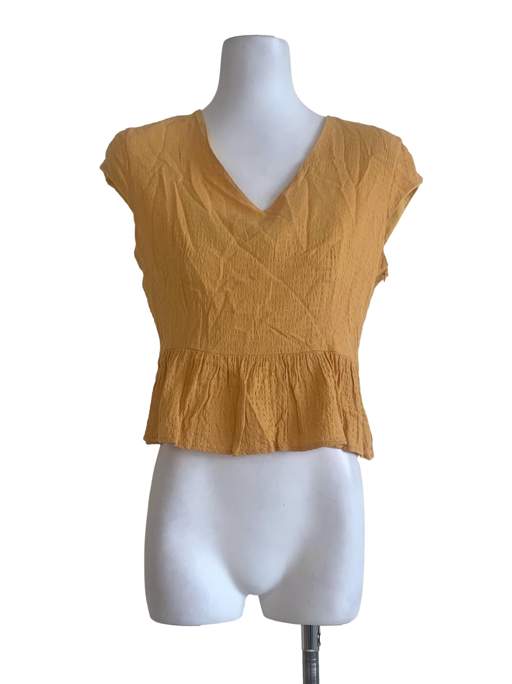 Canary Beige V-Neck Top