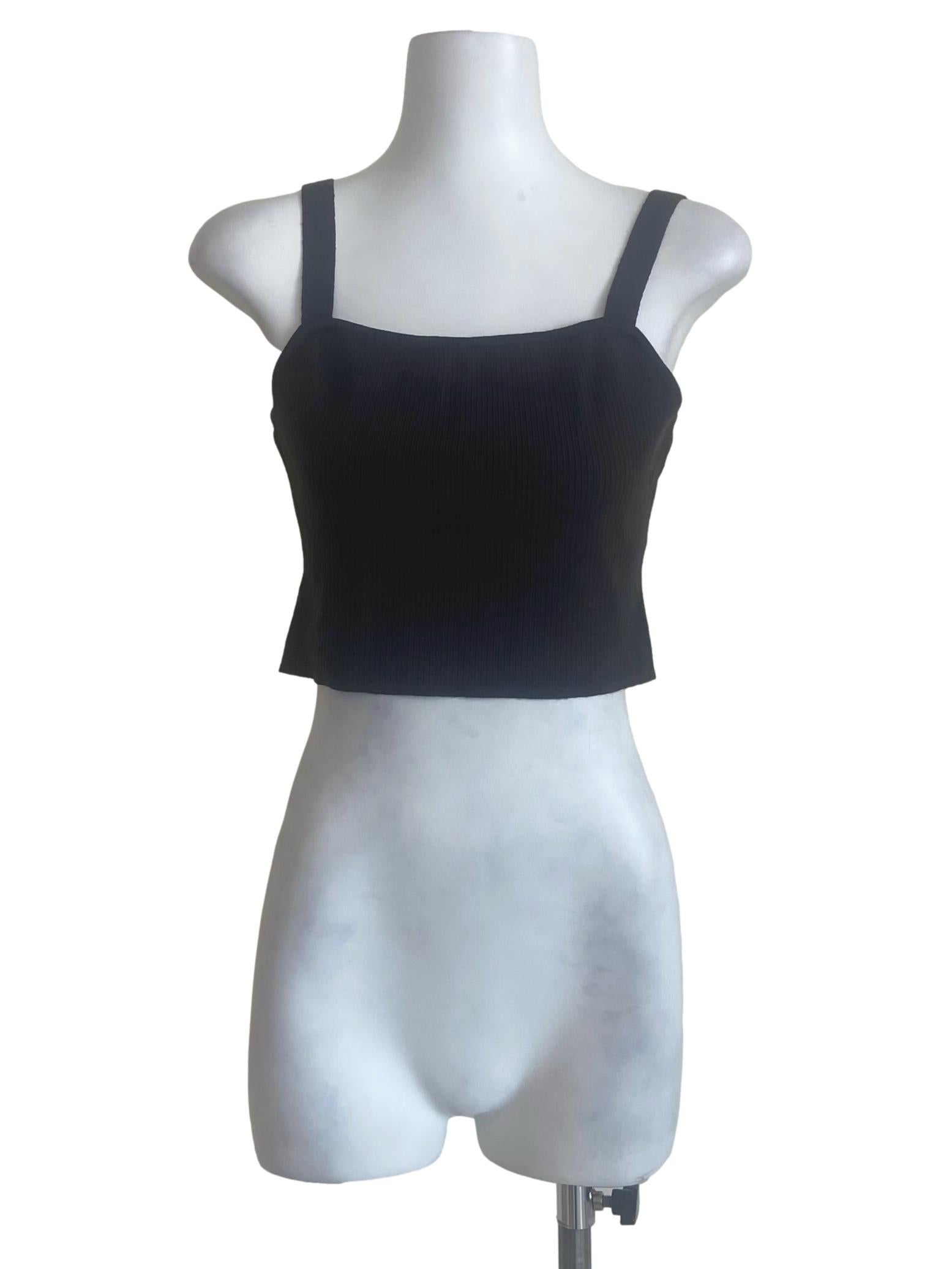 Pebble Grey Sleeveless Pencil Stripe Crop Top