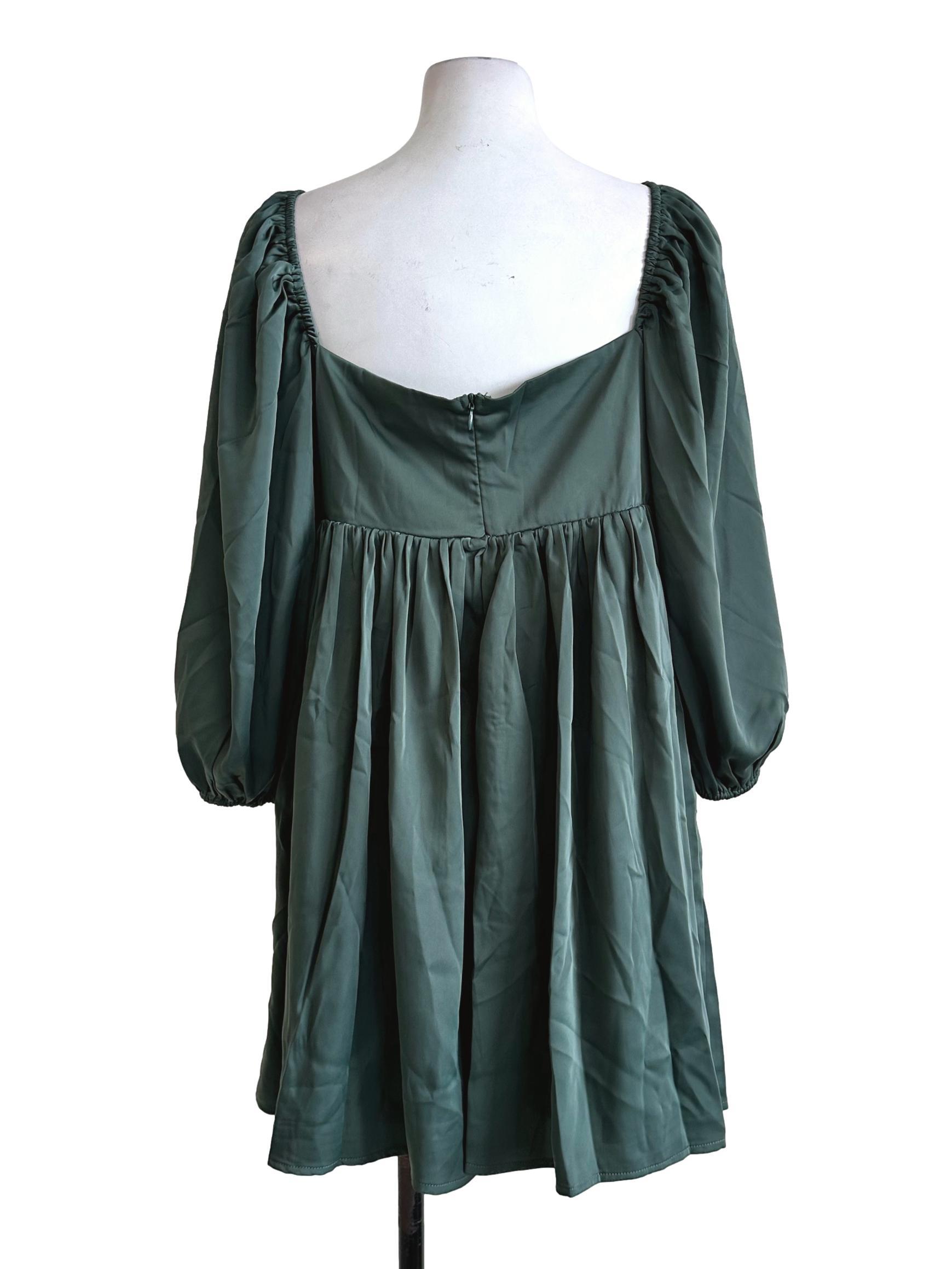 Green Satin Mini Dress TTR