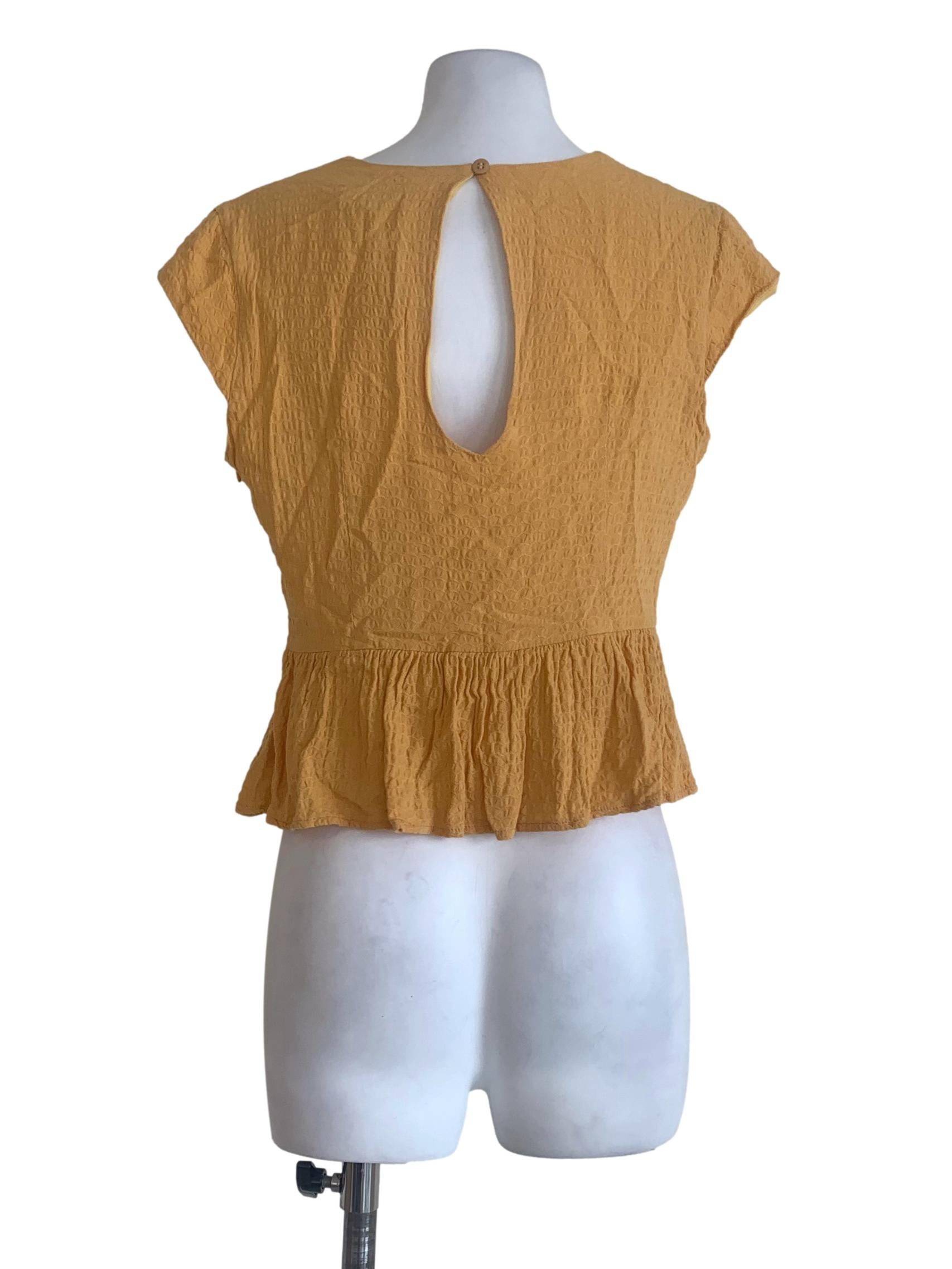 Canary Beige V-Neck Top