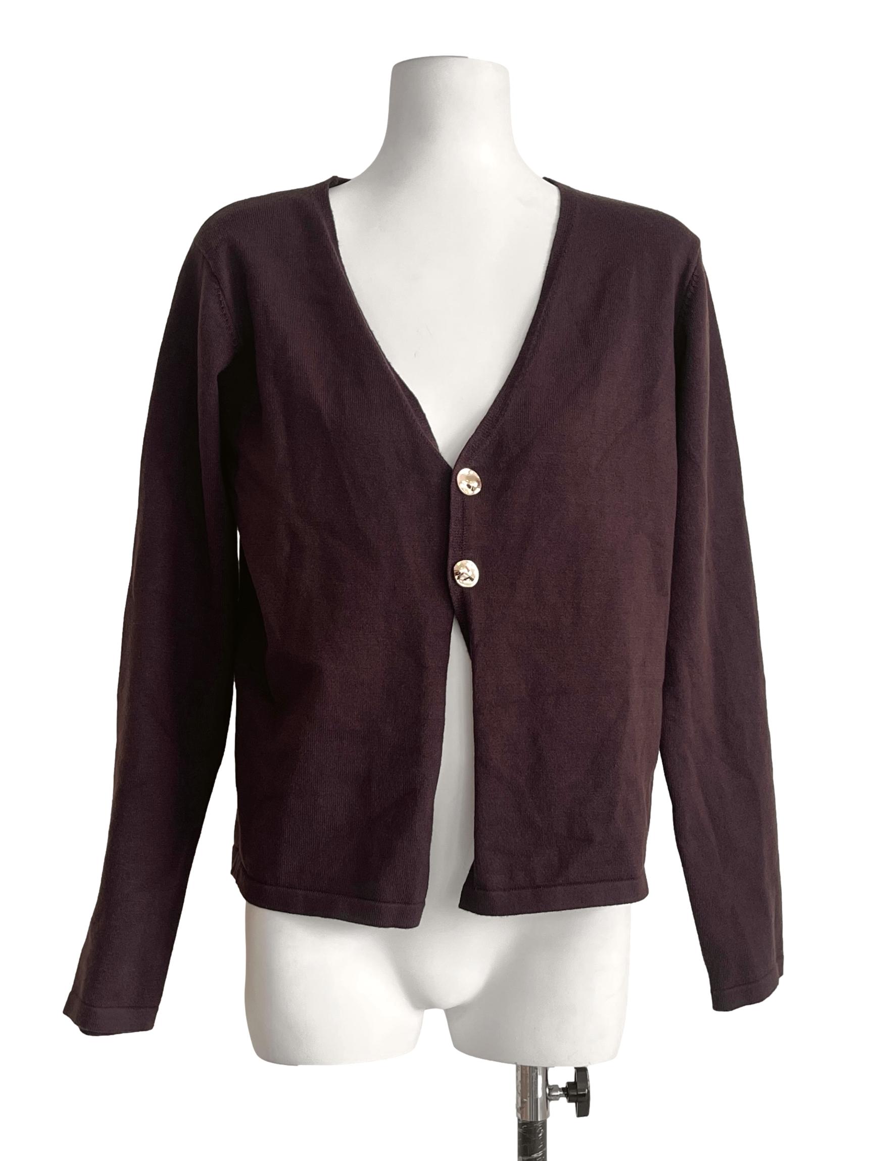 Pecan Brown Long Sleeve Cardigan
