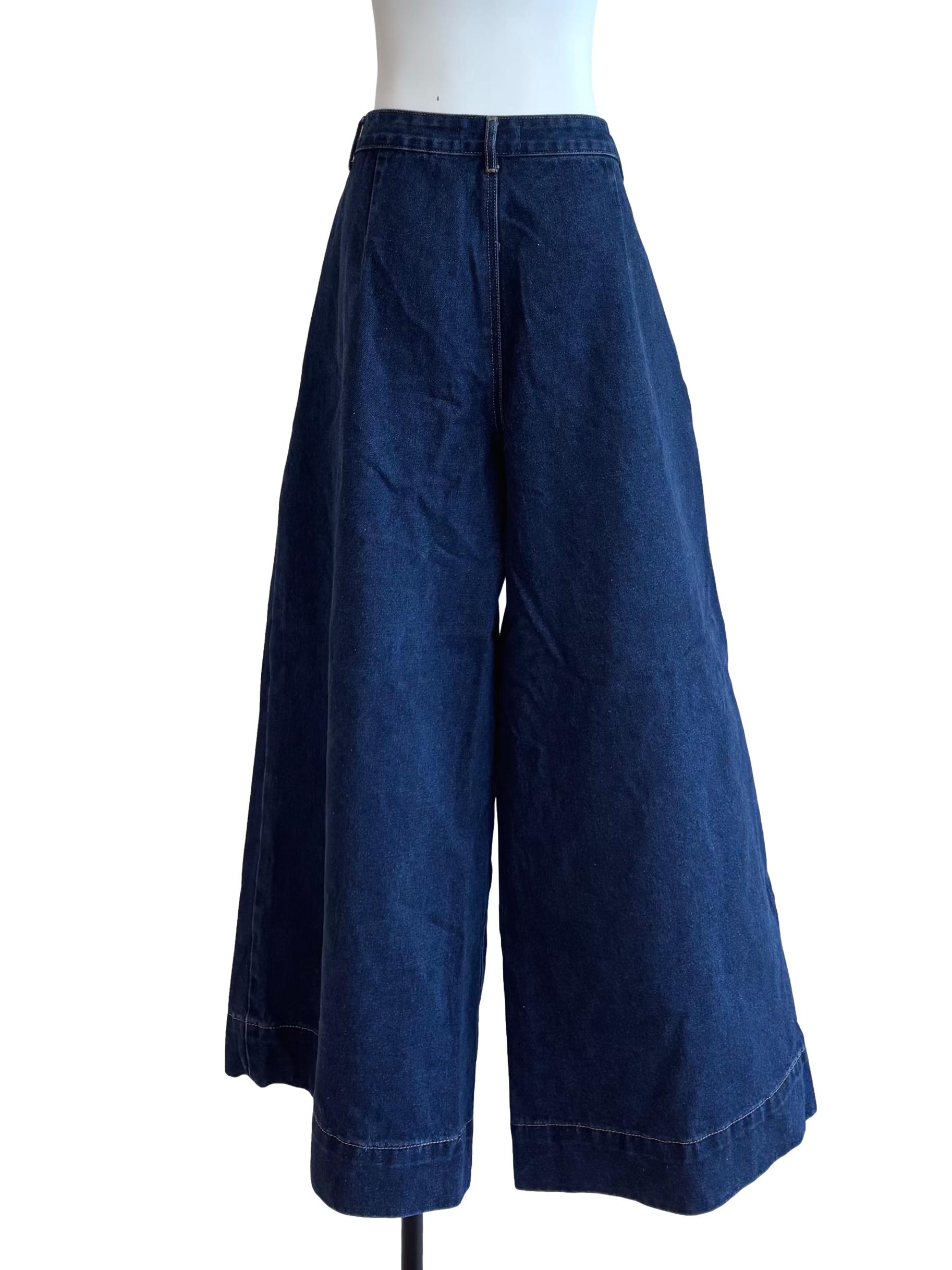 Dark Denim Blue Baggy Jeans
