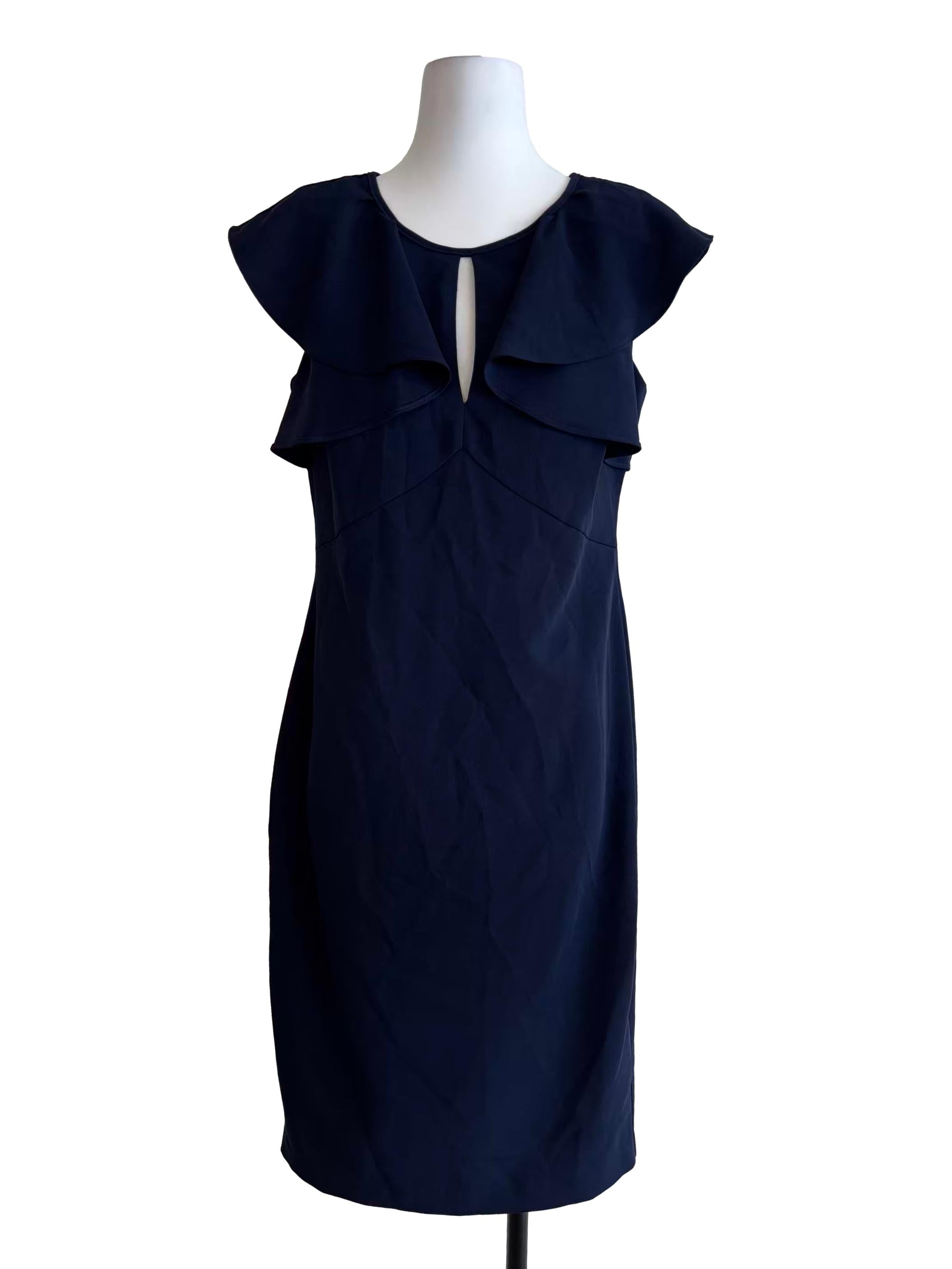 Midnight Blue Plain Sheath Dress