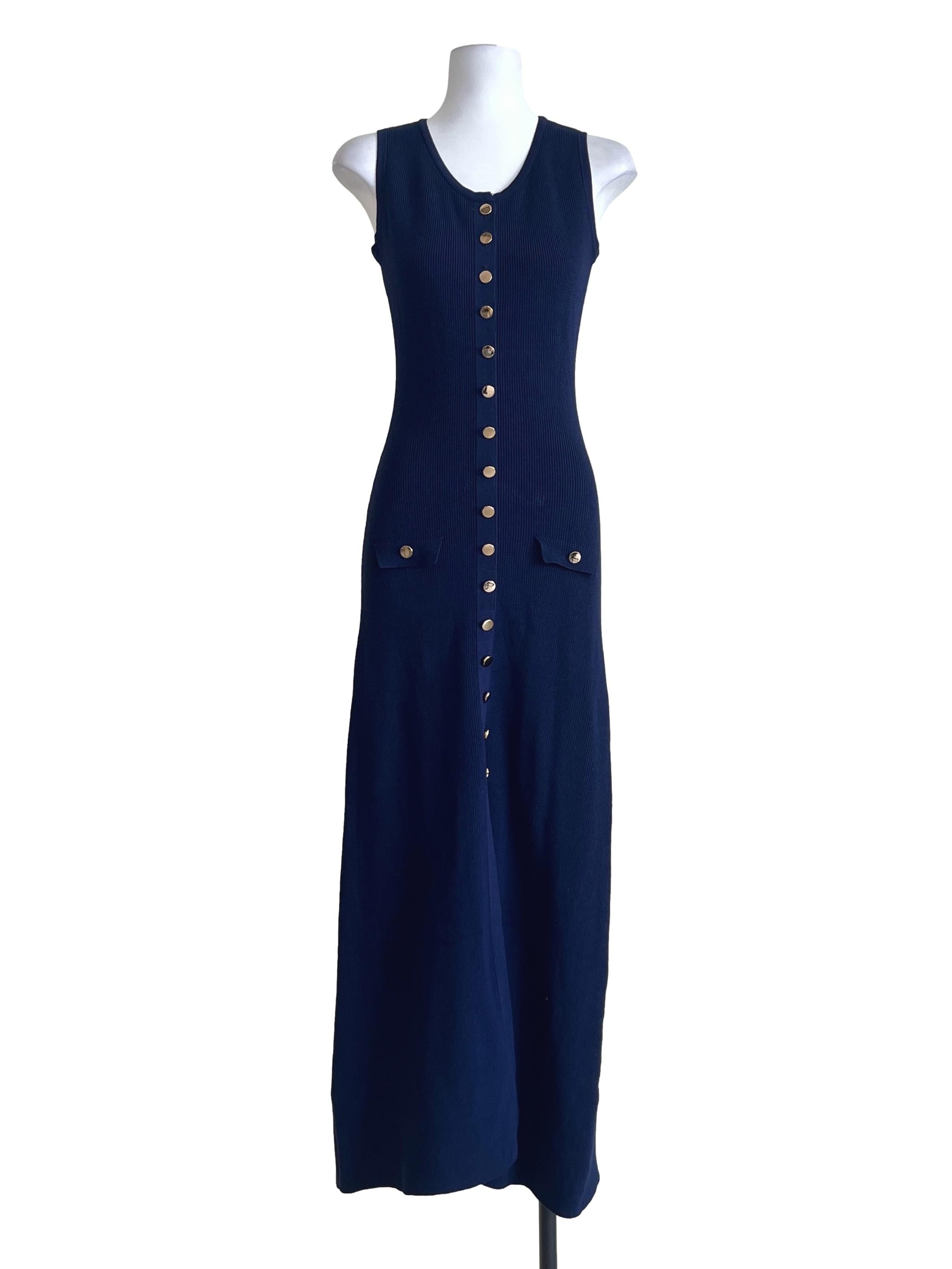 Navy Blue Halter Sleeveless Bodycon Dress
