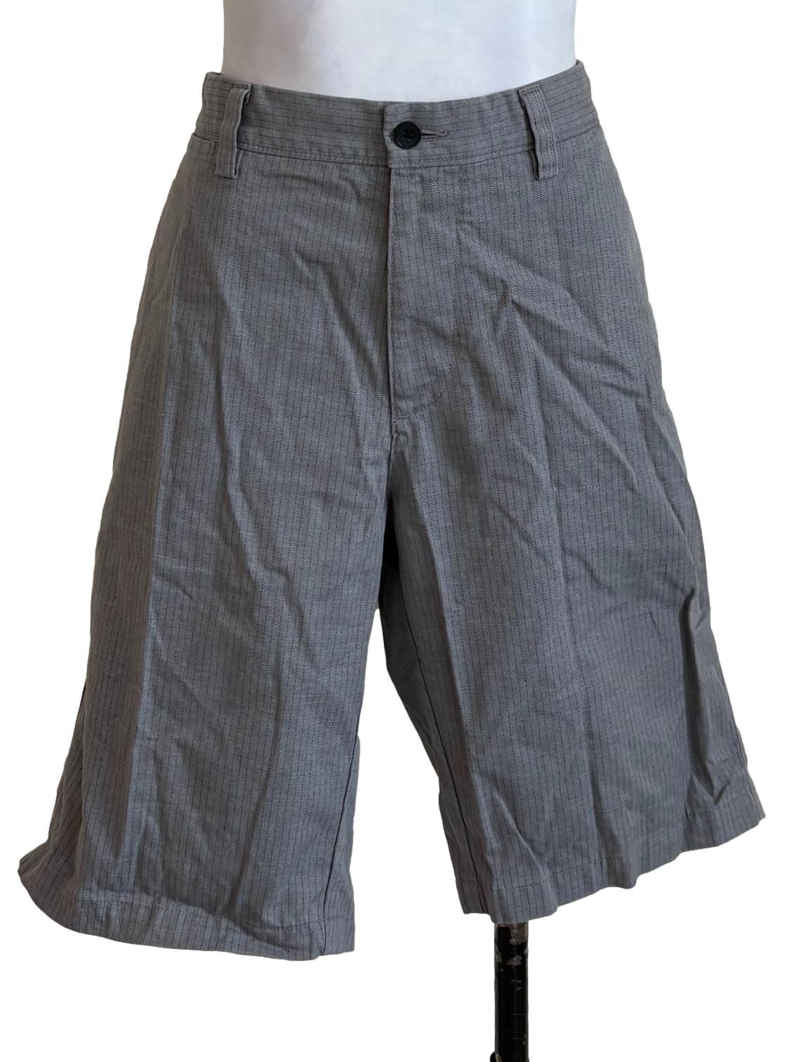 Grey Pencil Stripes Shorts