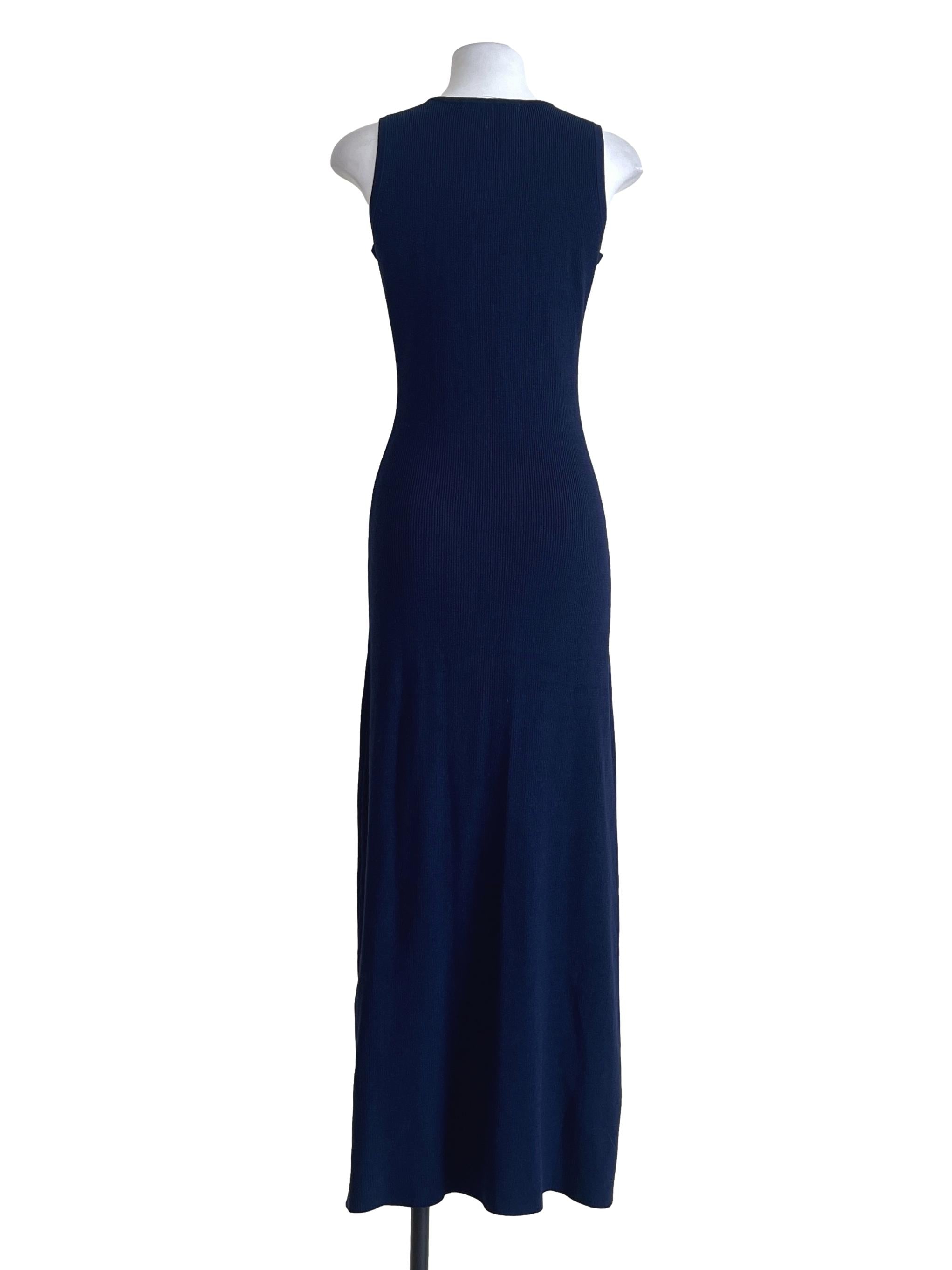Navy Blue Halter Sleeveless Bodycon Dress