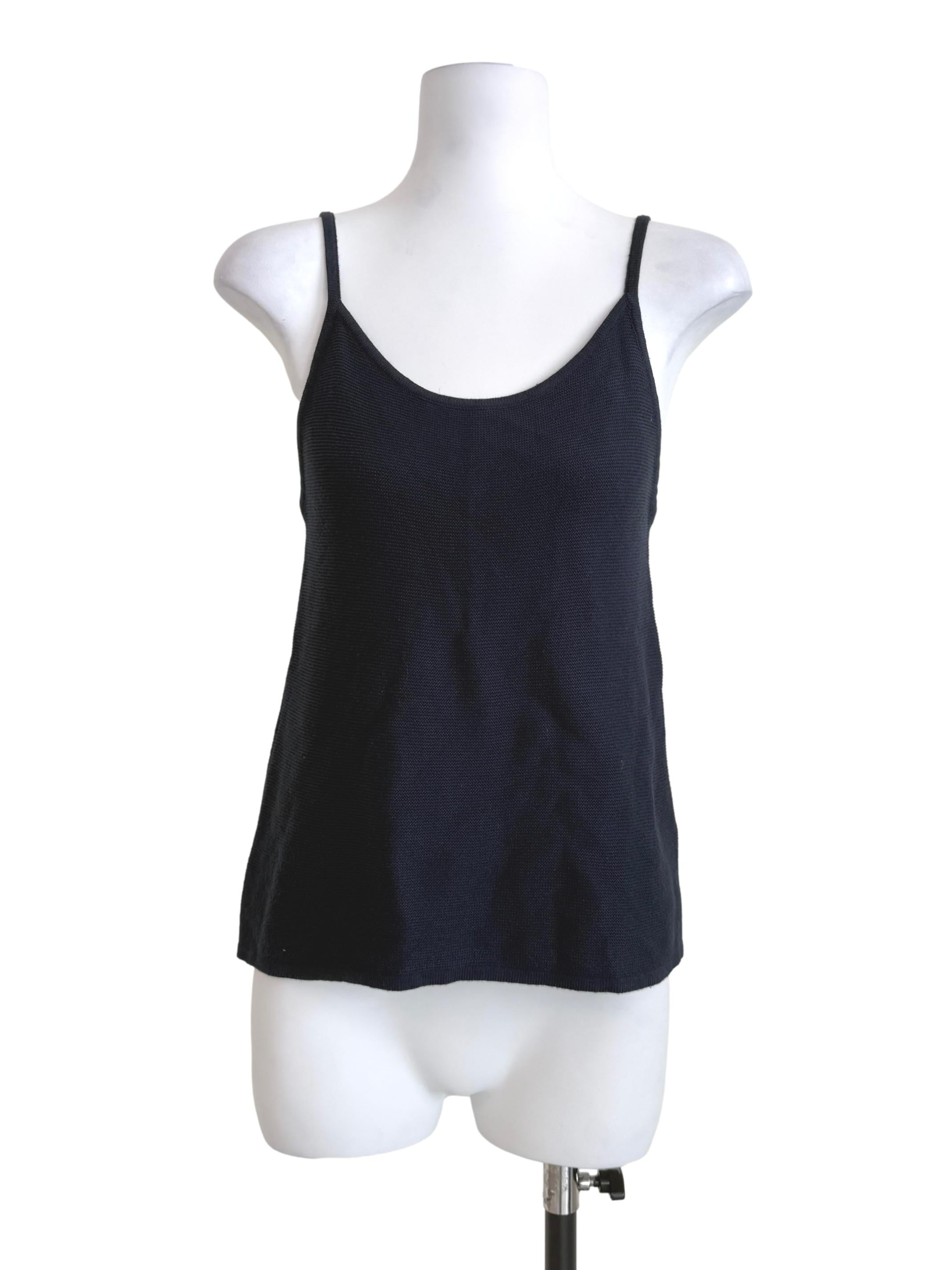 Navy Blue Soft Weave Knit Cami Top OSN