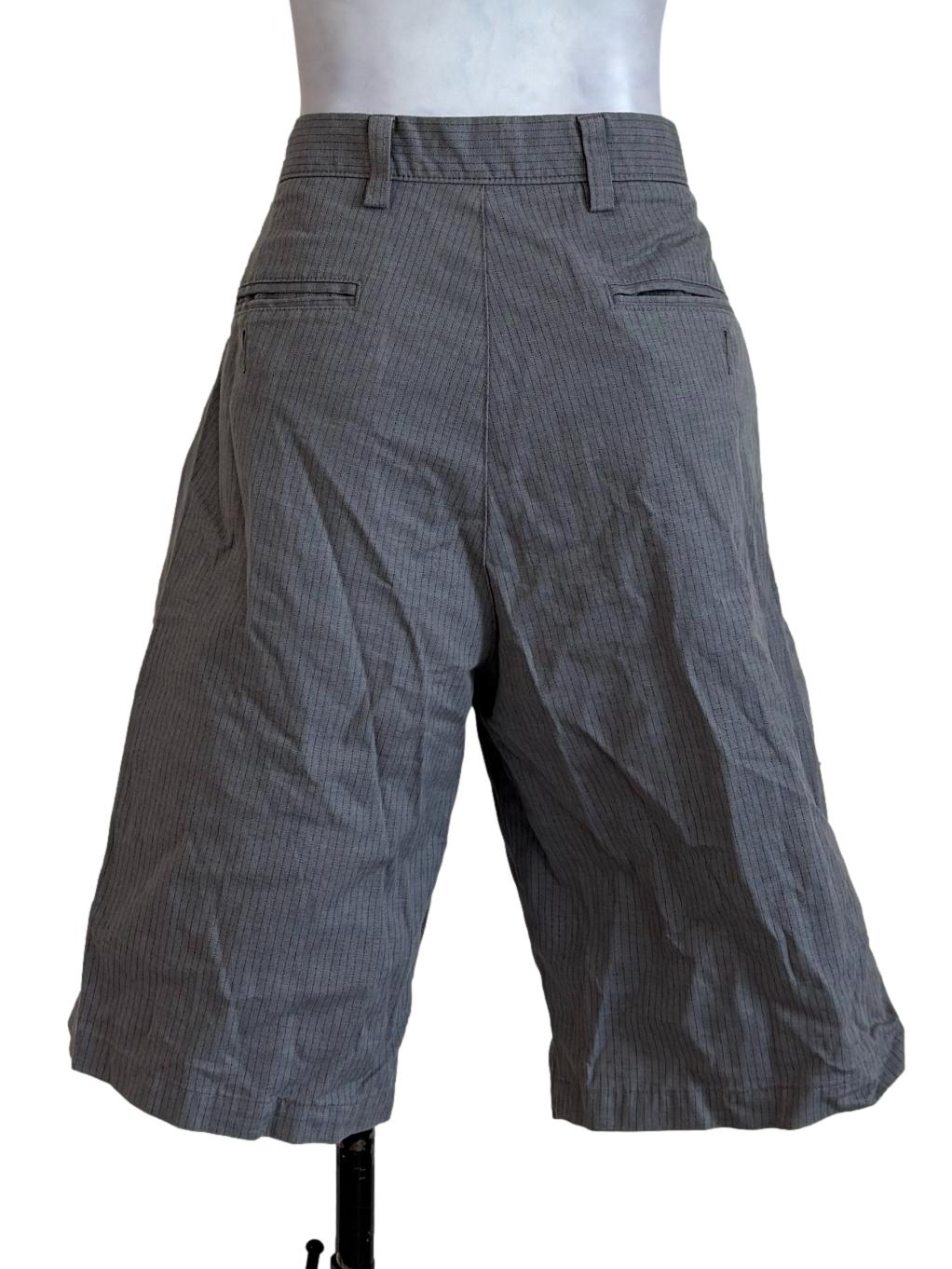 Grey Pencil Stripes Shorts