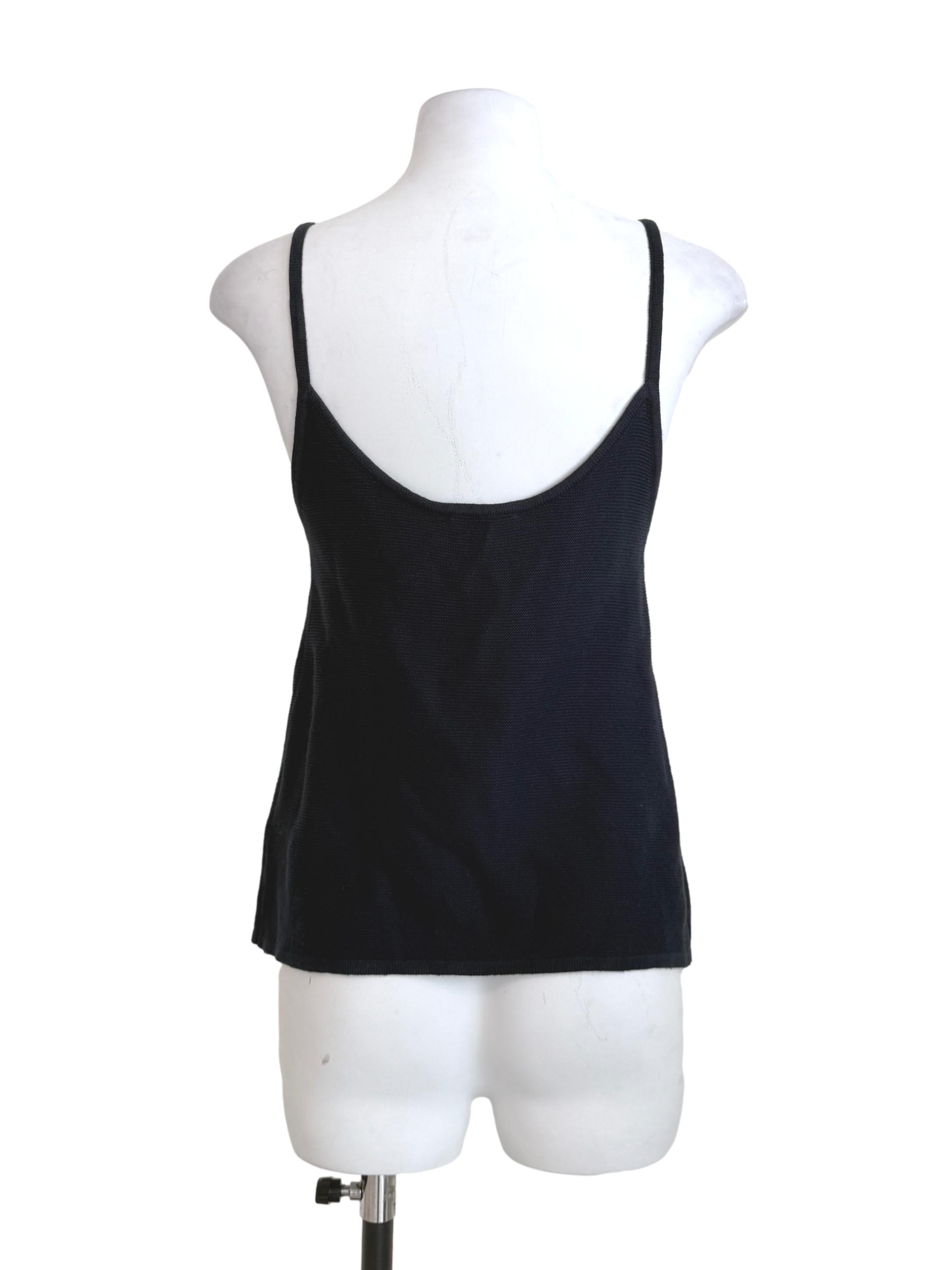 Navy Blue Soft Weave Knit Cami Top OSN
