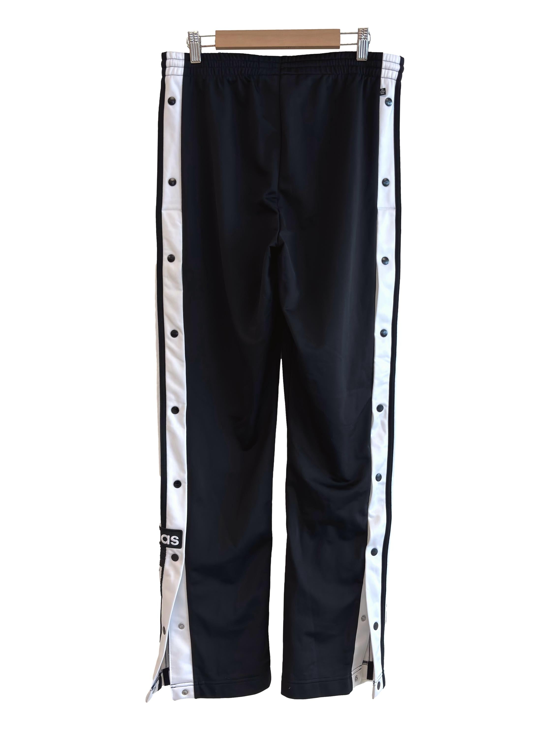 Black Three Lines Snap Pant