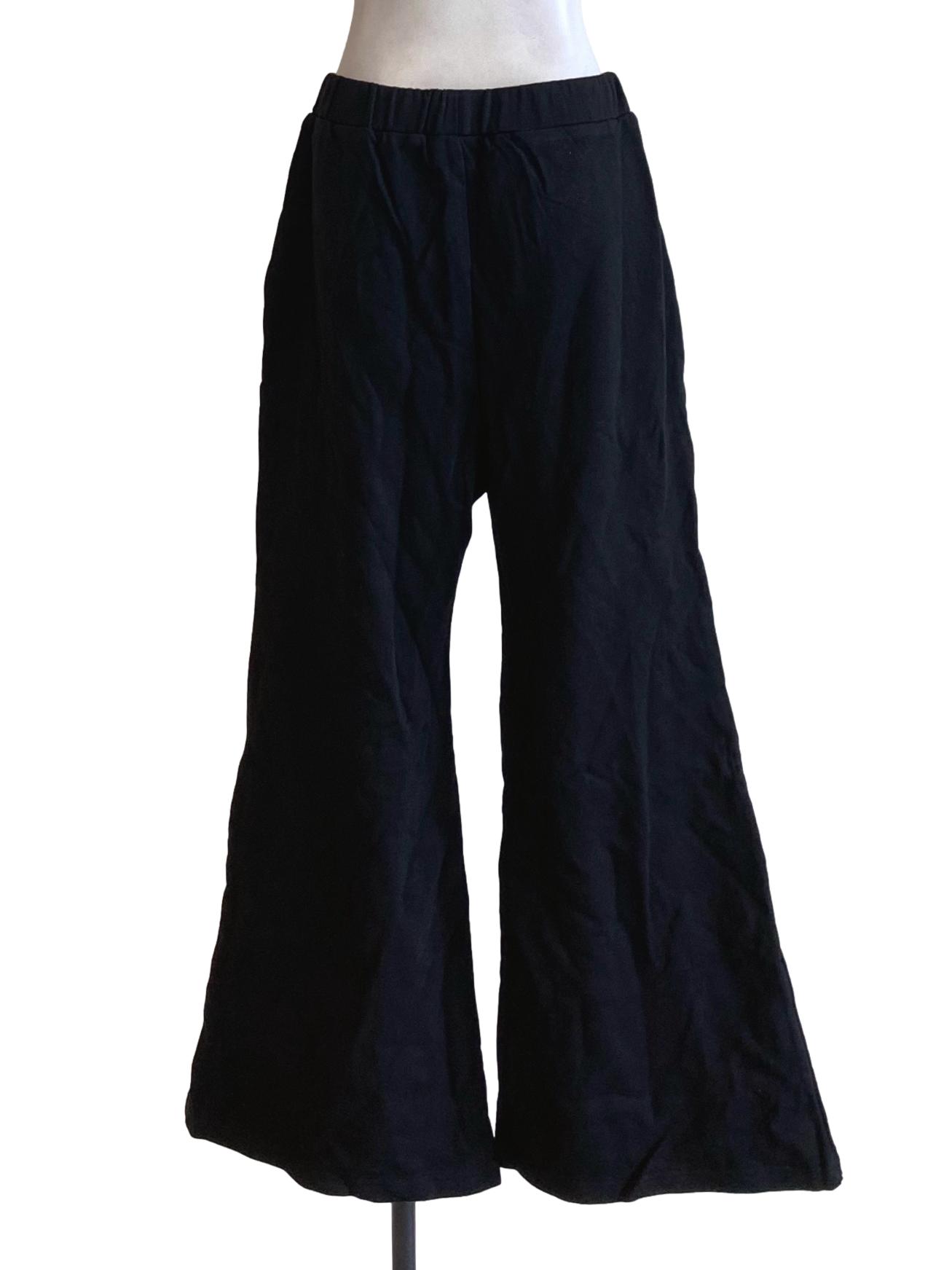 Shadow Black High Waisted Wide Leg Flared Pants