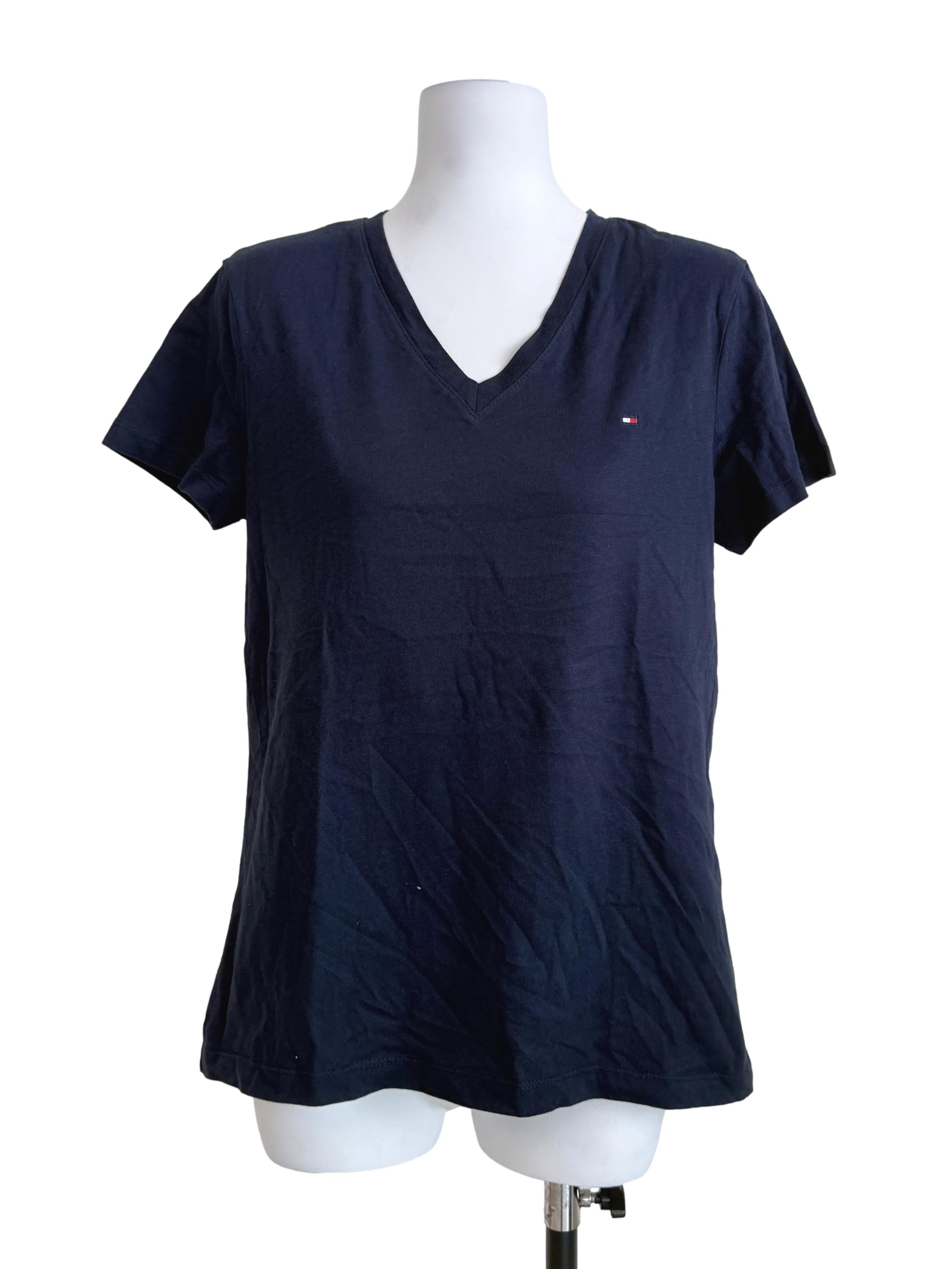 Navy Blue V-Neck Top