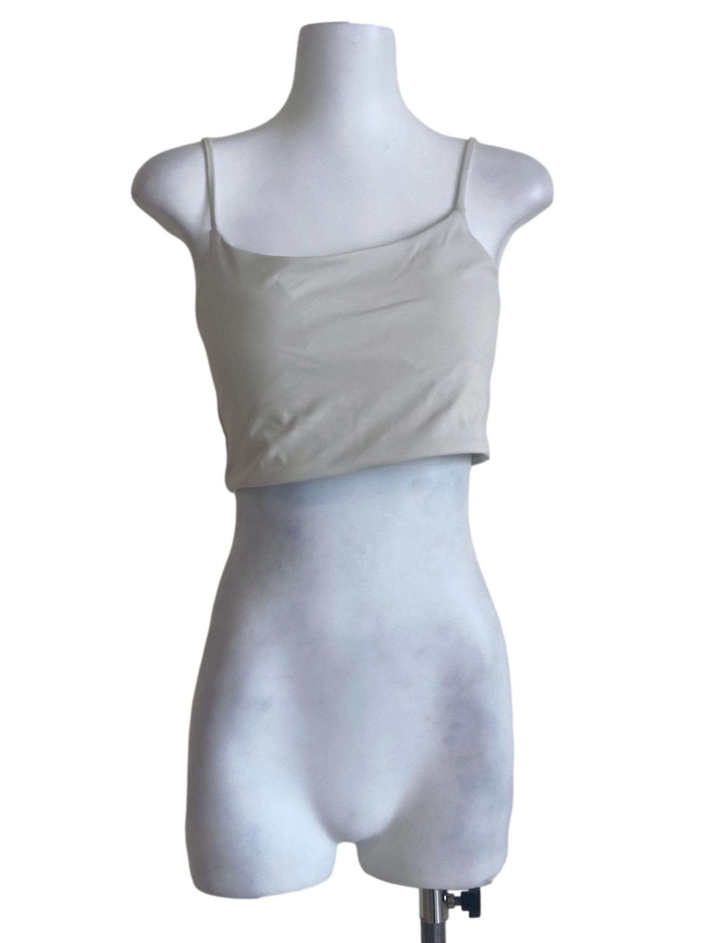 White Spaghetti Straps Crop Top