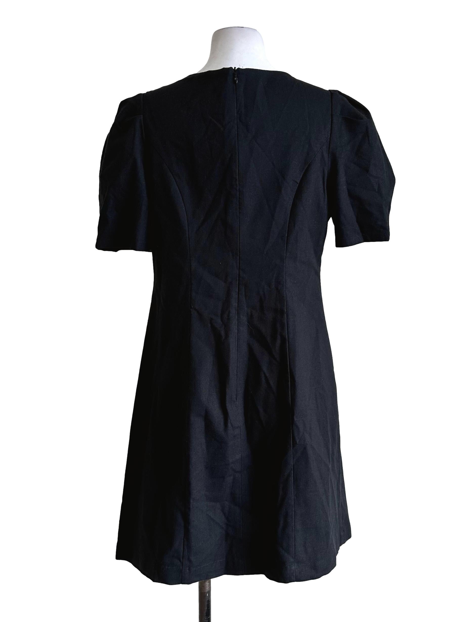Black Square Neck Mini Dress