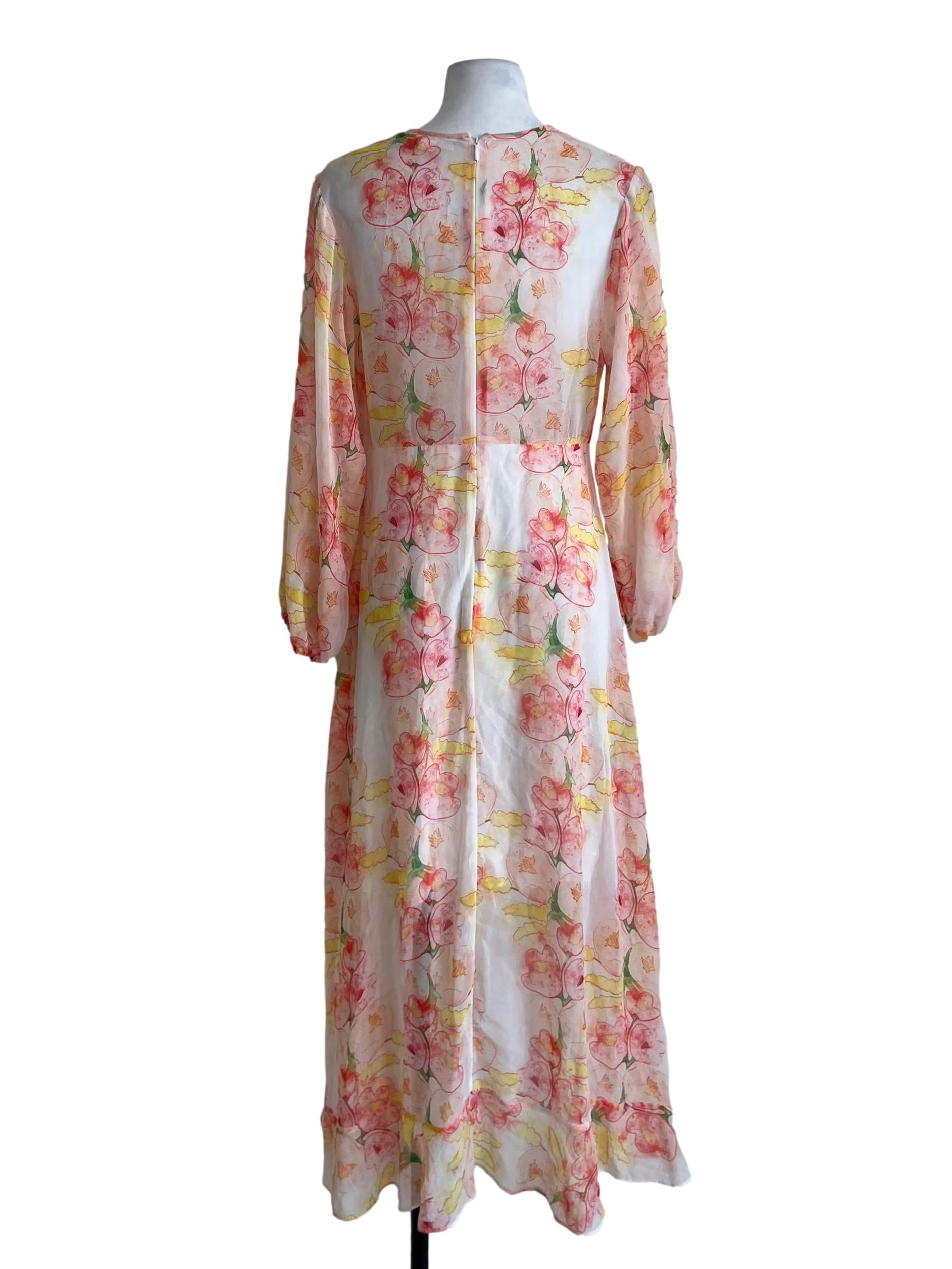 White Floral Empire Dress