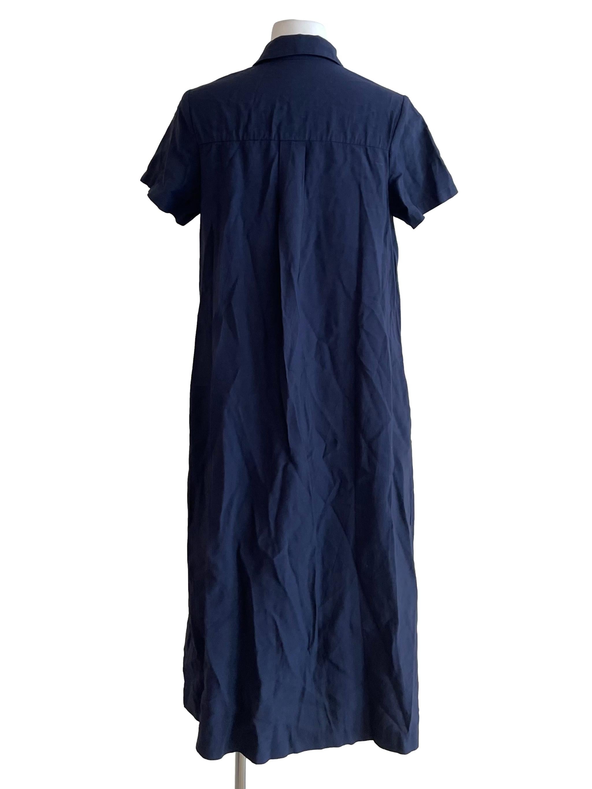 Navy Bust Pocket Shirt Dress